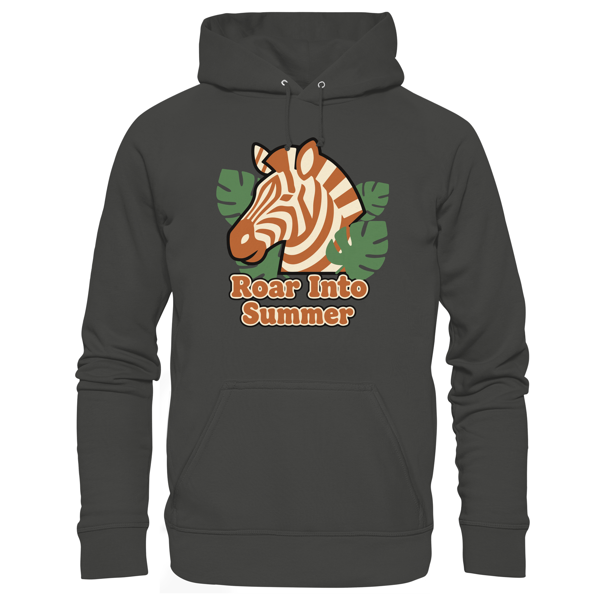Roar Into Summer Zebra – Tropisches Streifentier - Premium Unisex Hoodie