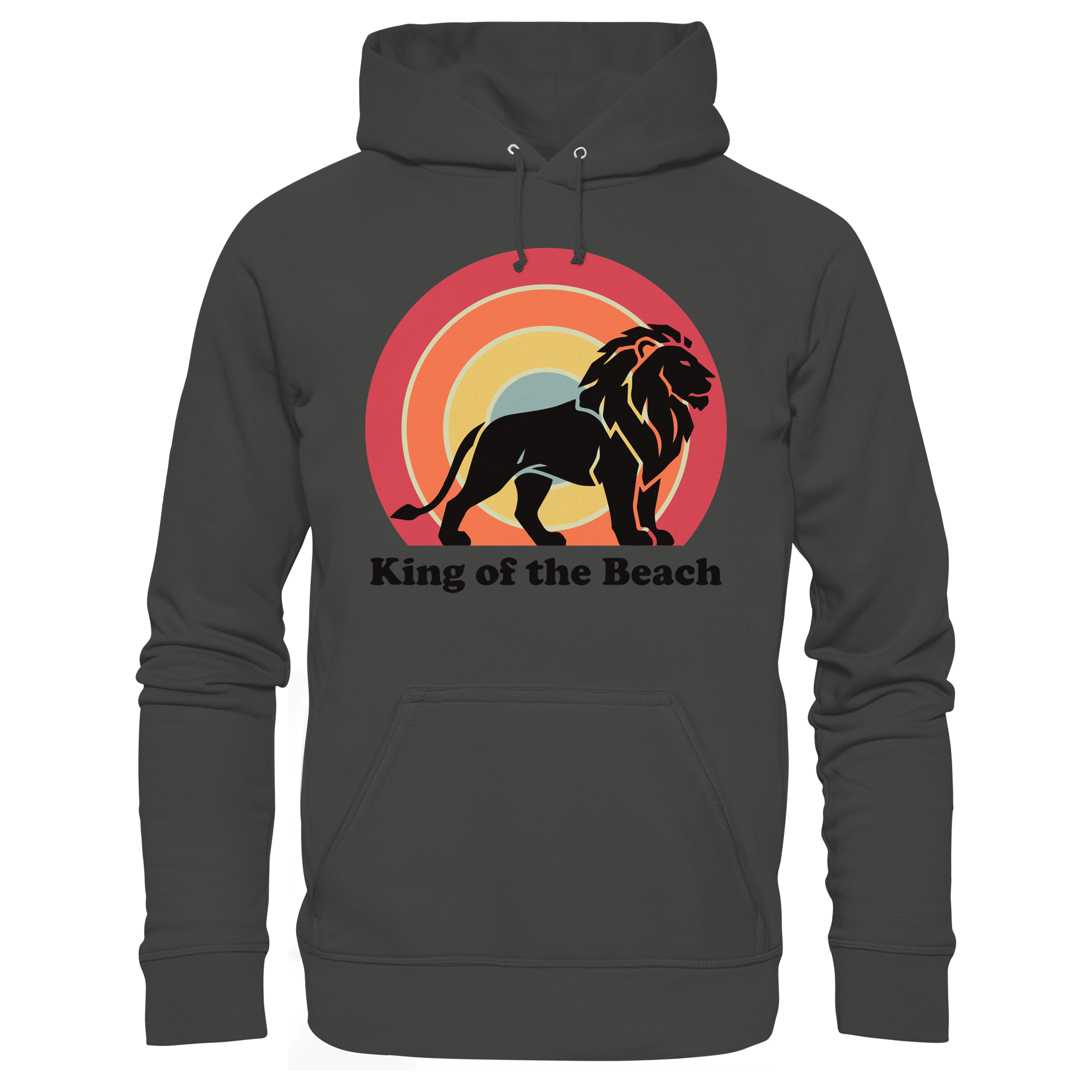 King of the Beach Löwe – Retro Strandkönig - Premium Unisex Hoodie