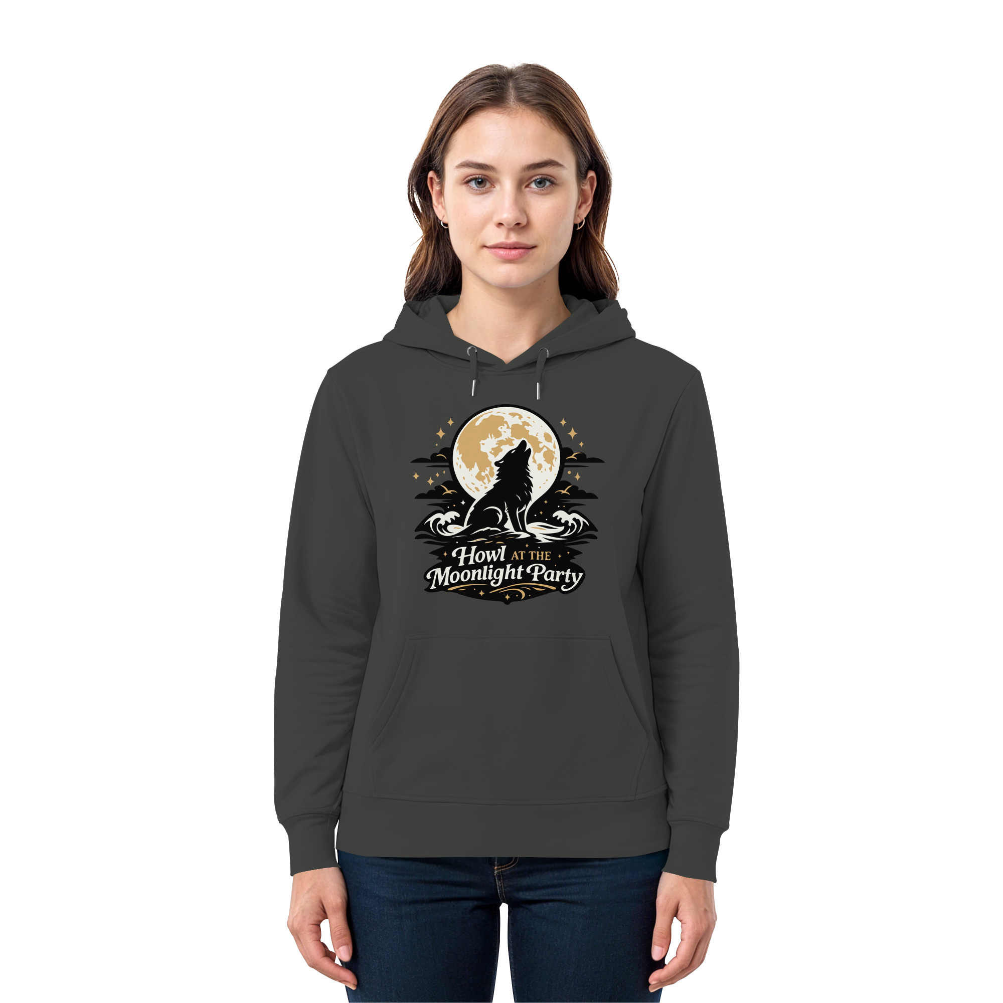 Howl at the Moonlight Party Wolf – Mondheuler Beach - Premium Unisex Hoodie