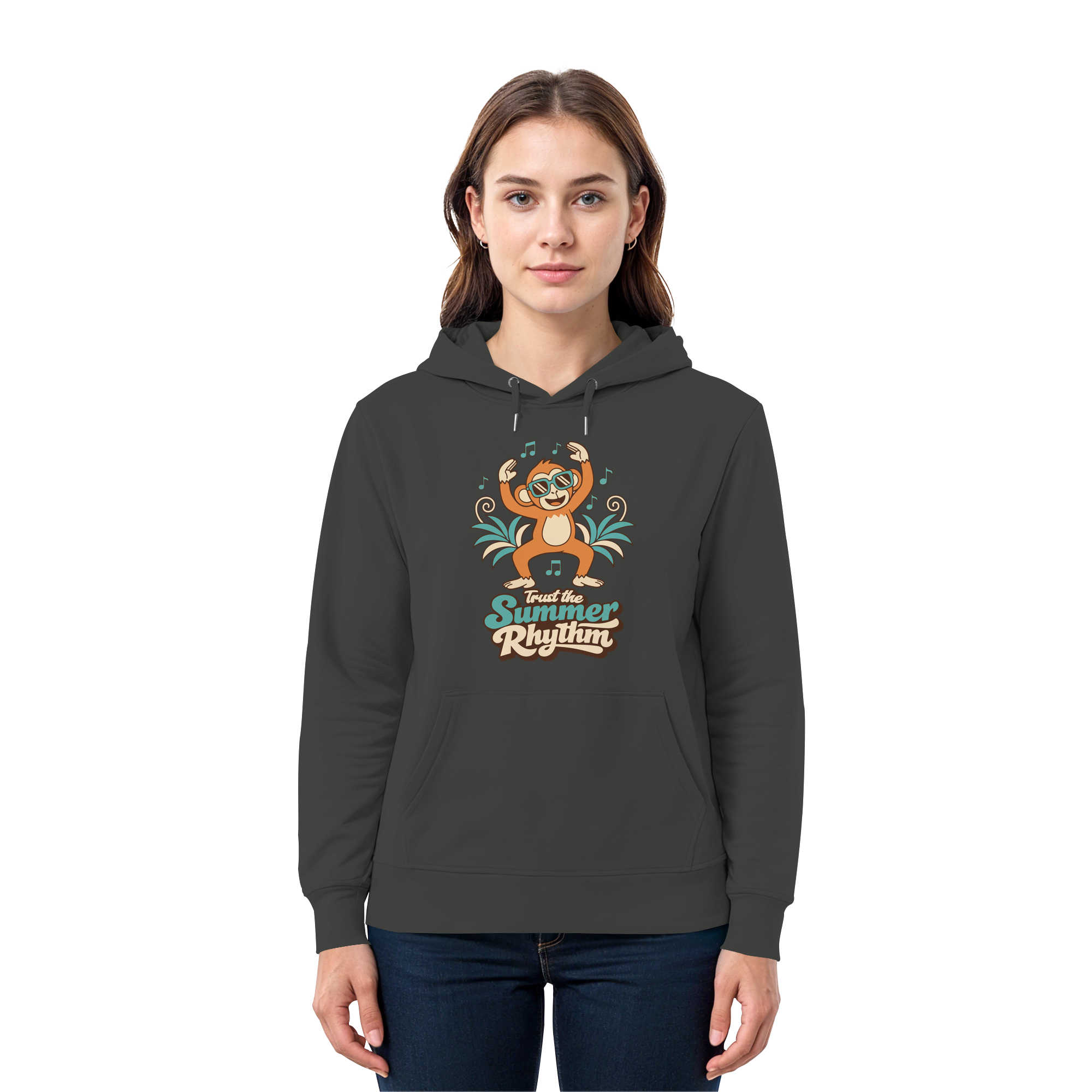 Trust the Summer Rhythm Affe – Tanzender Monkey - Premium Unisex Hoodie