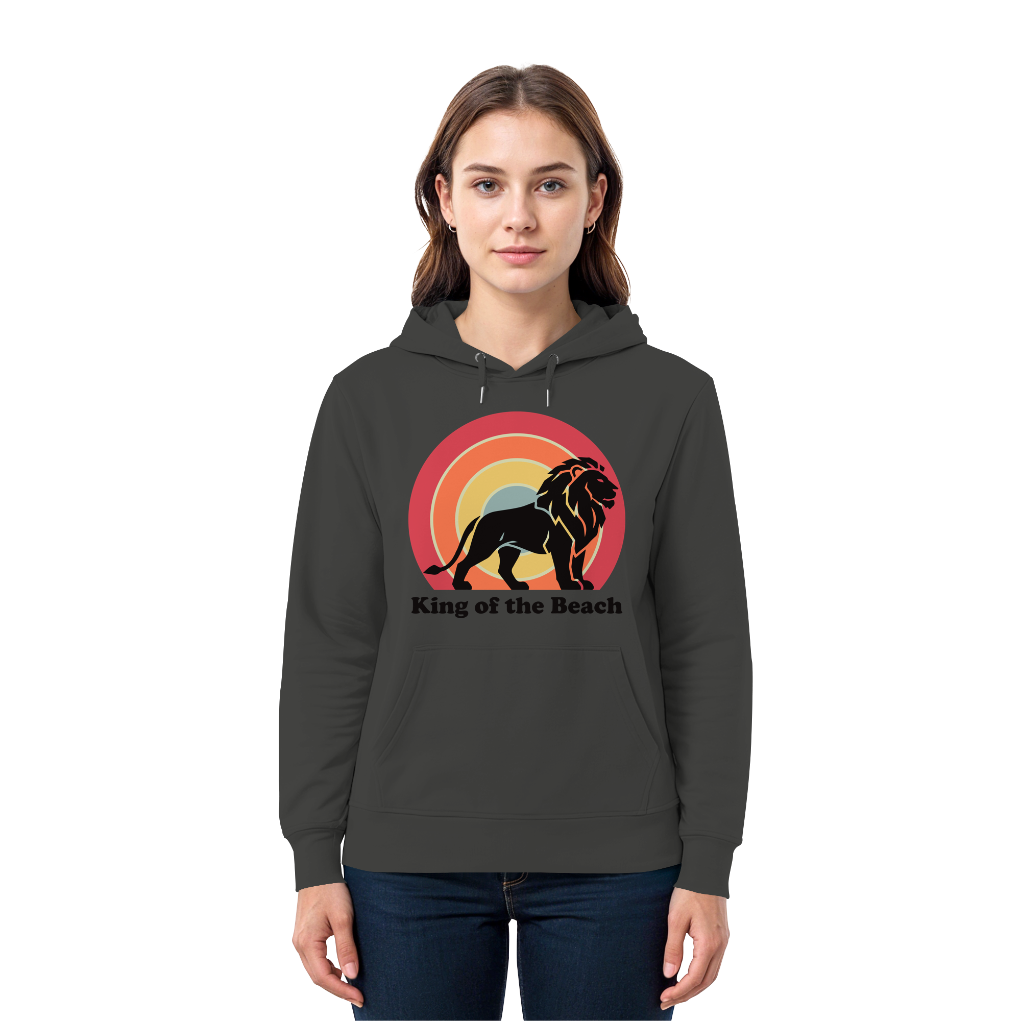 King of the Beach Löwe – Retro Strandkönig - Premium Unisex Hoodie