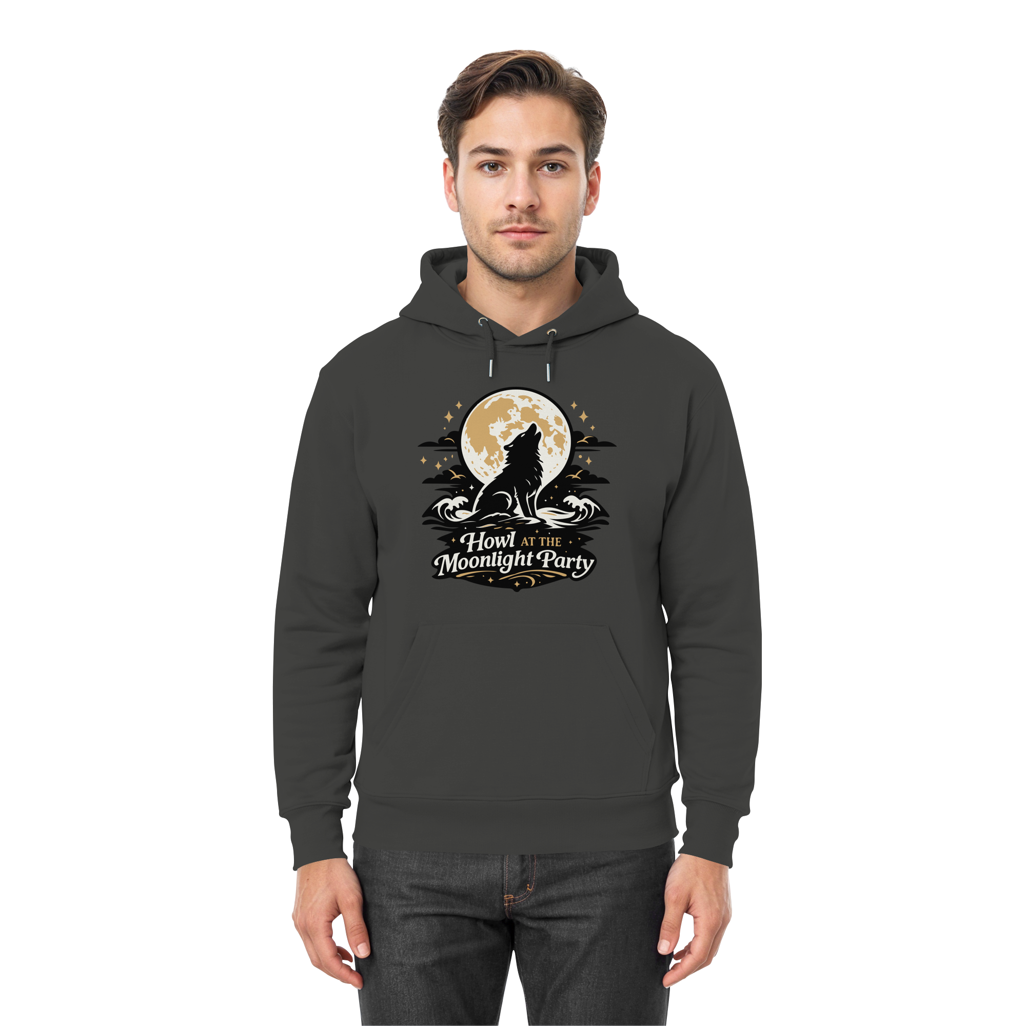 Howl at the Moonlight Party Wolf – Mondheuler Beach - Premium Unisex Hoodie