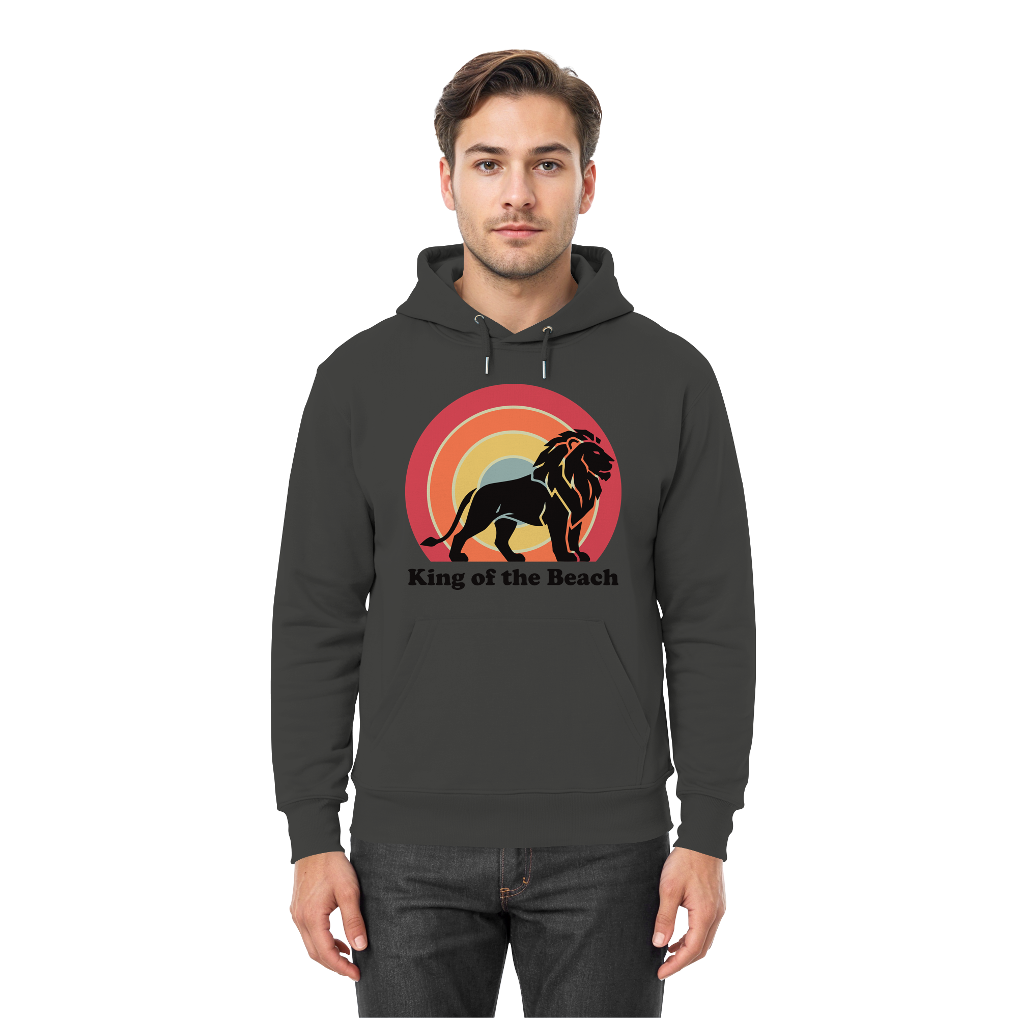 King of the Beach Löwe – Retro Strandkönig - Premium Unisex Hoodie