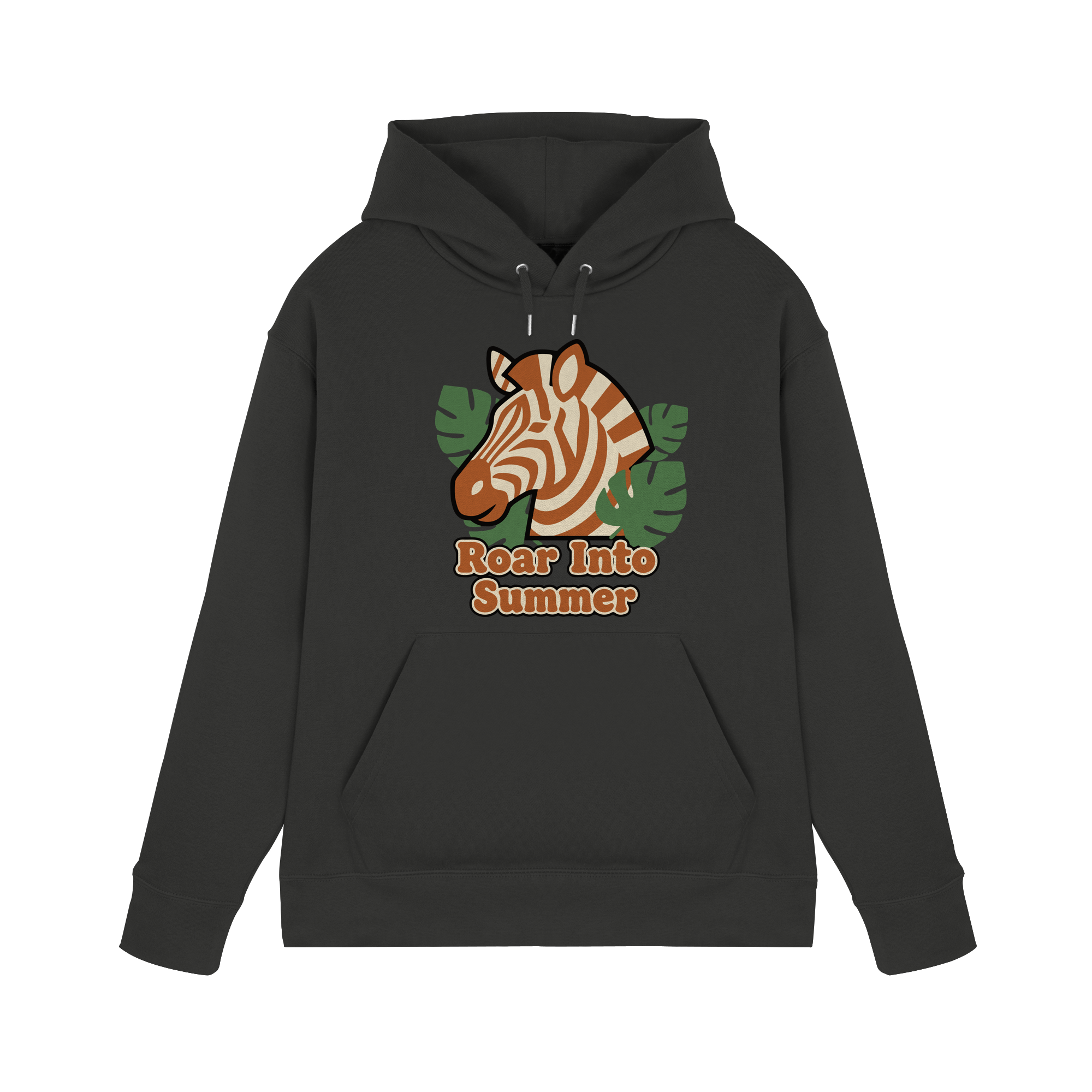 Roar Into Summer Zebra – Tropisches Streifentier - Premium Unisex Hoodie