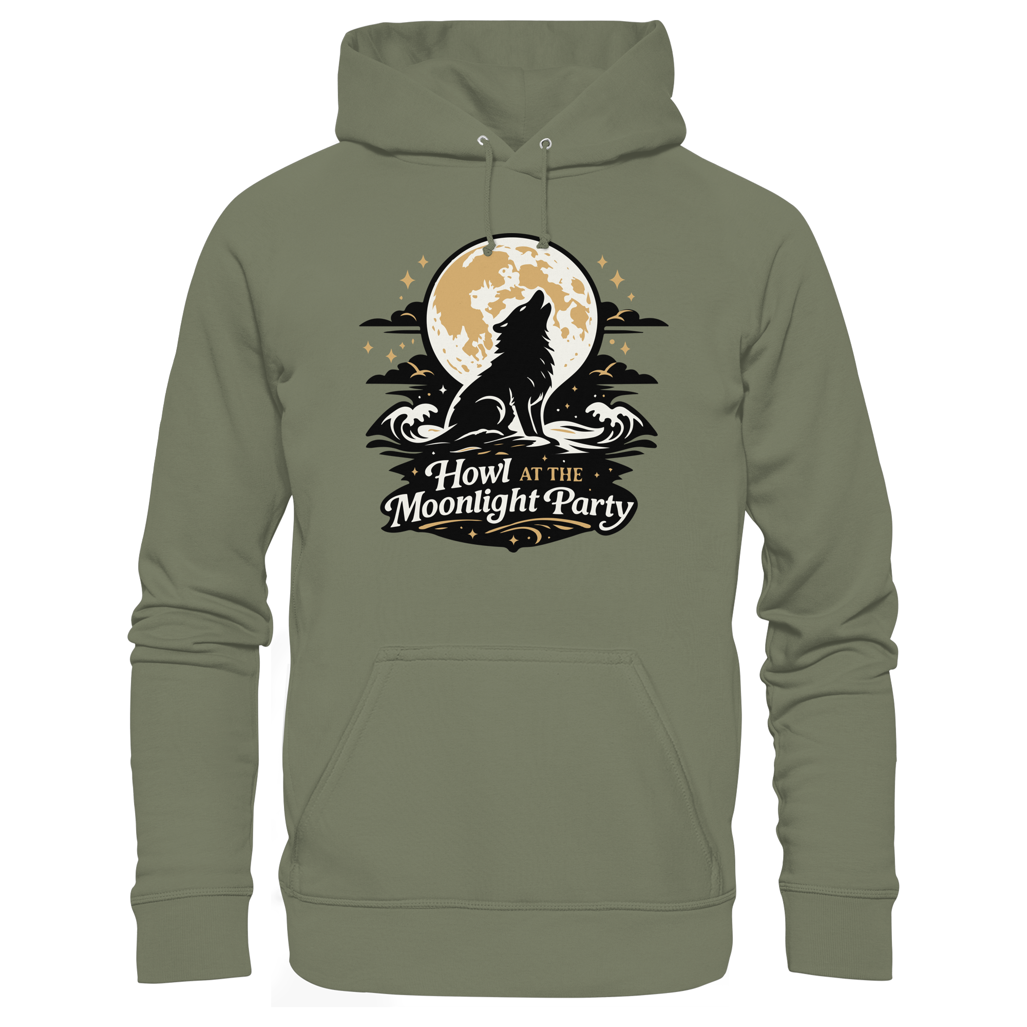 Howl at the Moonlight Party Wolf – Mondheuler Beach - Premium Unisex Hoodie