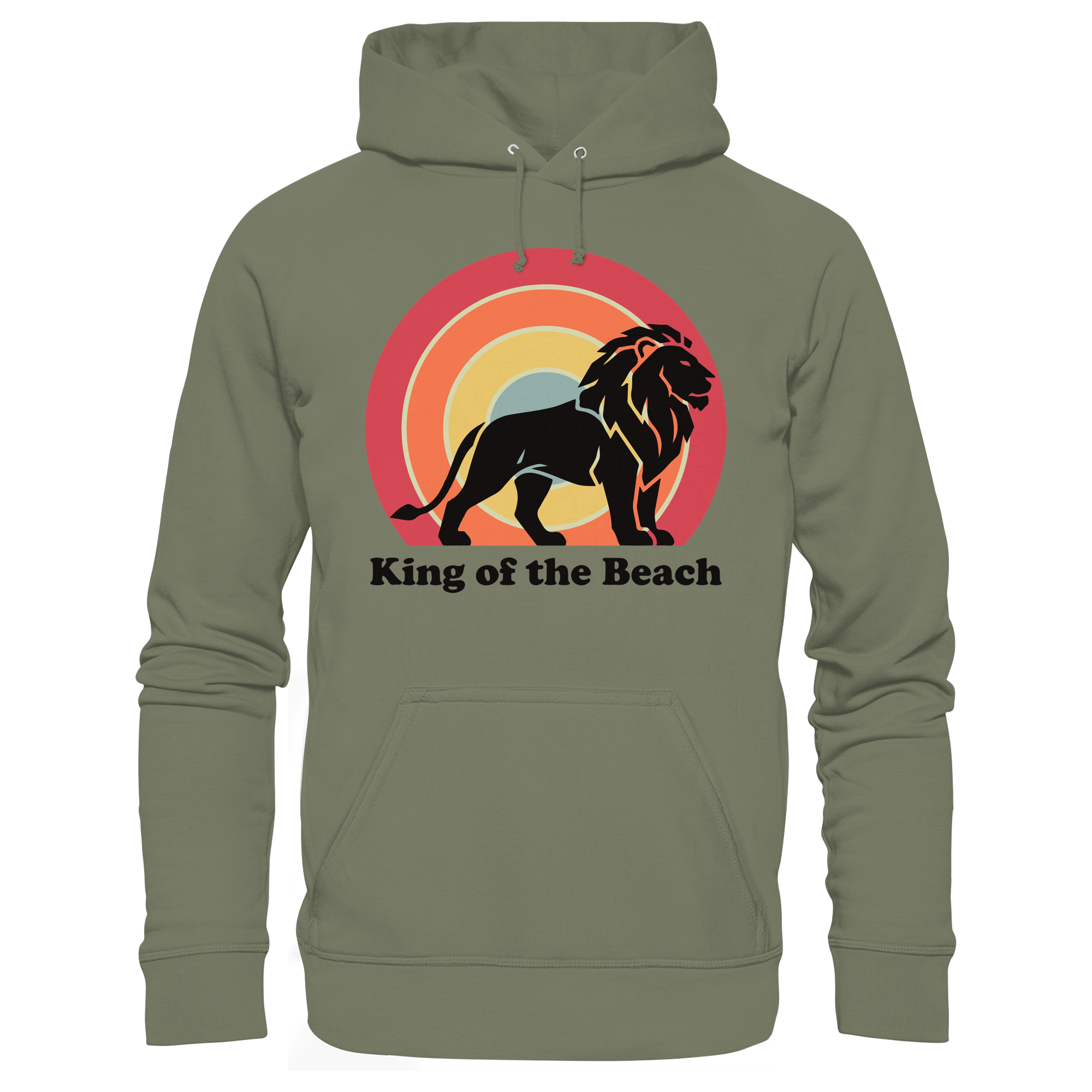 King of the Beach Löwe – Retro Strandkönig - Premium Unisex Hoodie