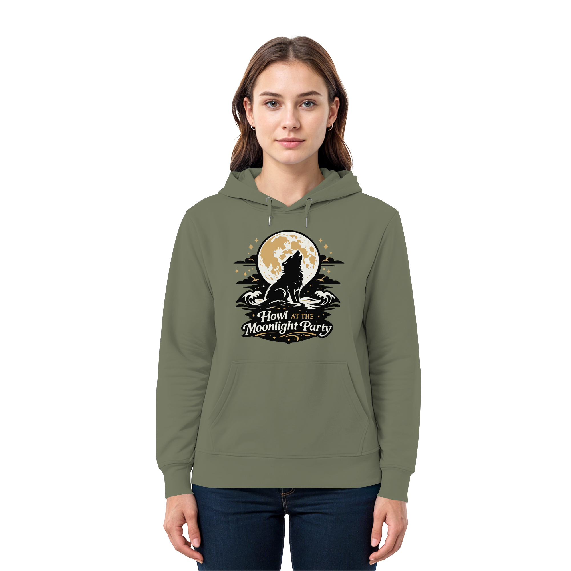 Howl at the Moonlight Party Wolf – Mondheuler Beach - Premium Unisex Hoodie