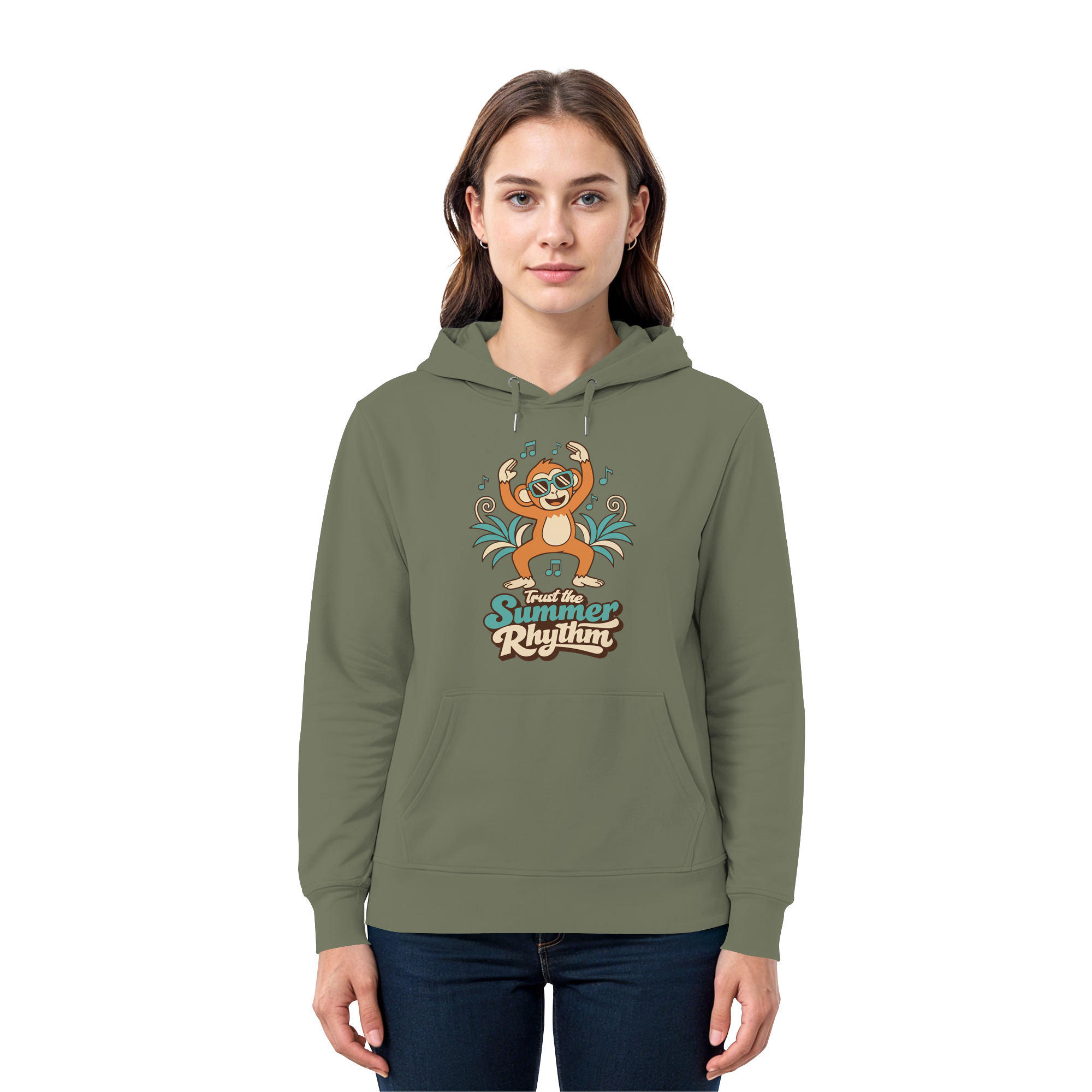 Trust the Summer Rhythm Affe – Tanzender Monkey - Premium Unisex Hoodie