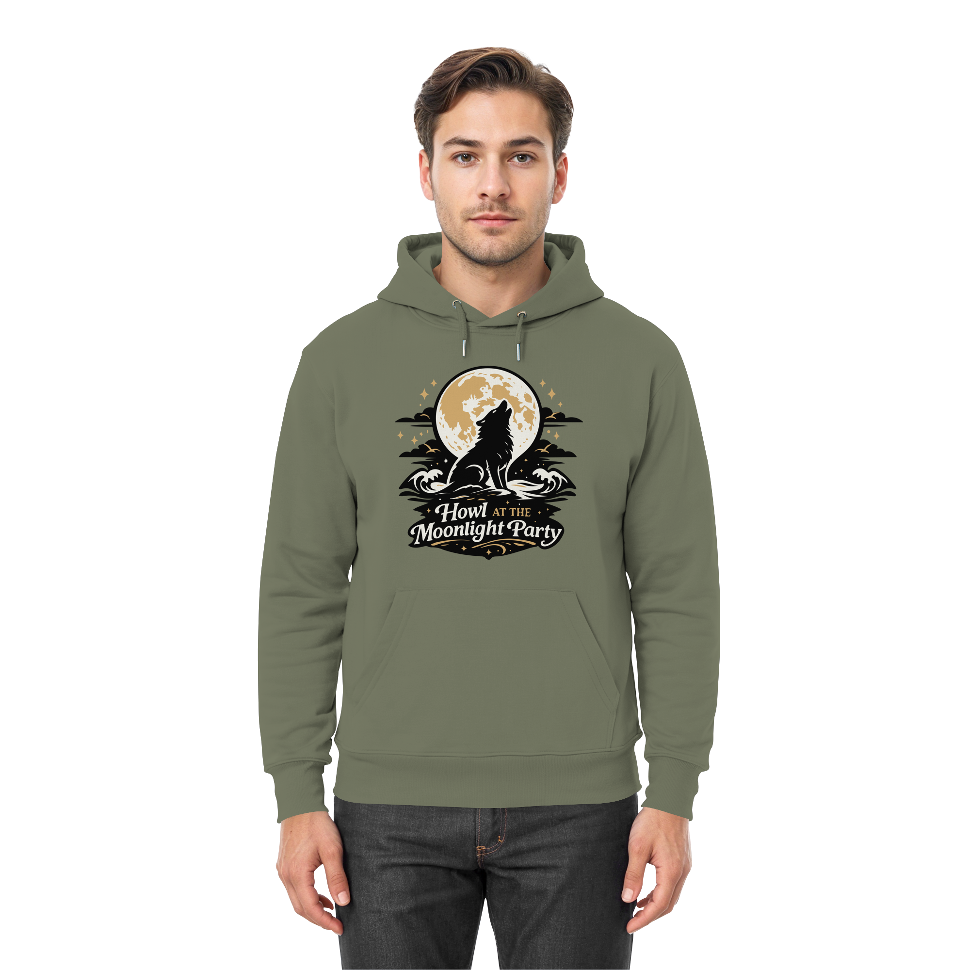 Howl at the Moonlight Party Wolf – Mondheuler Beach - Premium Unisex Hoodie