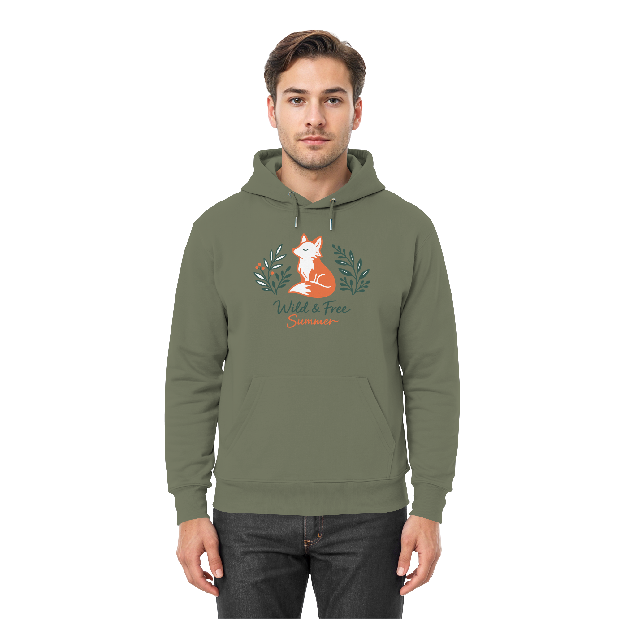 Wild & Free Summer Fuchs – Freiheitsmotiv - Premium Unisex Hoodie