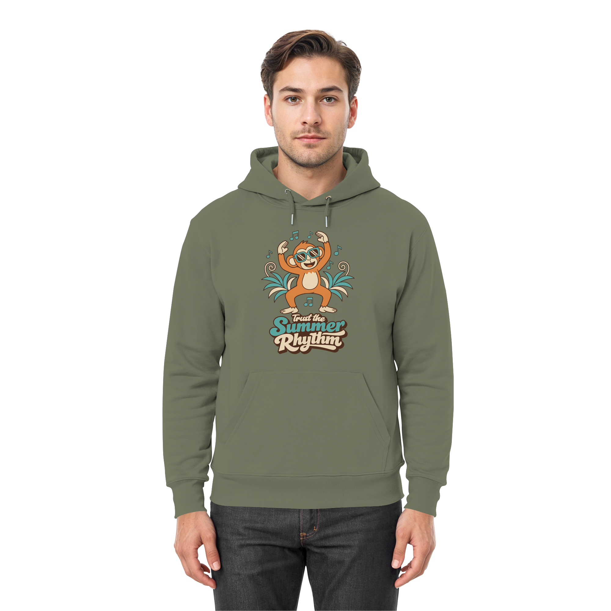 Trust the Summer Rhythm Affe – Tanzender Monkey - Premium Unisex Hoodie
