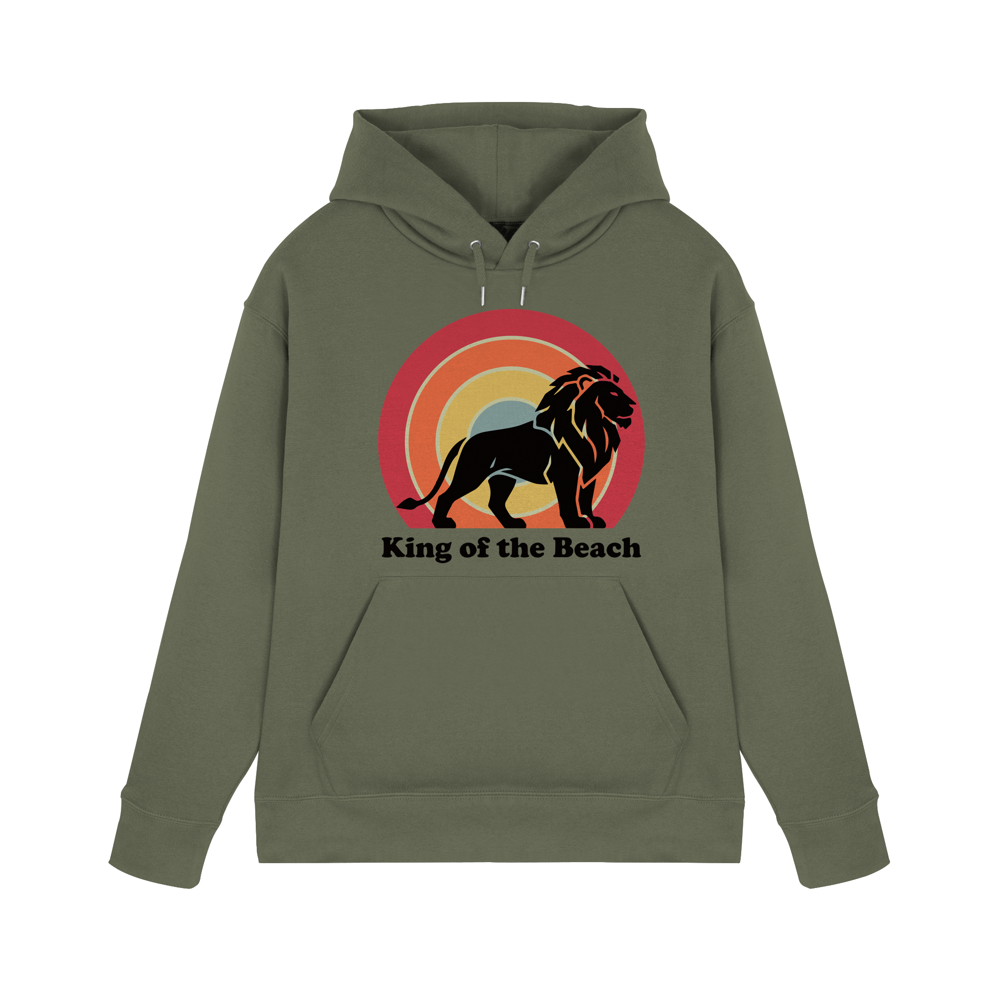 King of the Beach Löwe – Retro Strandkönig - Premium Unisex Hoodie