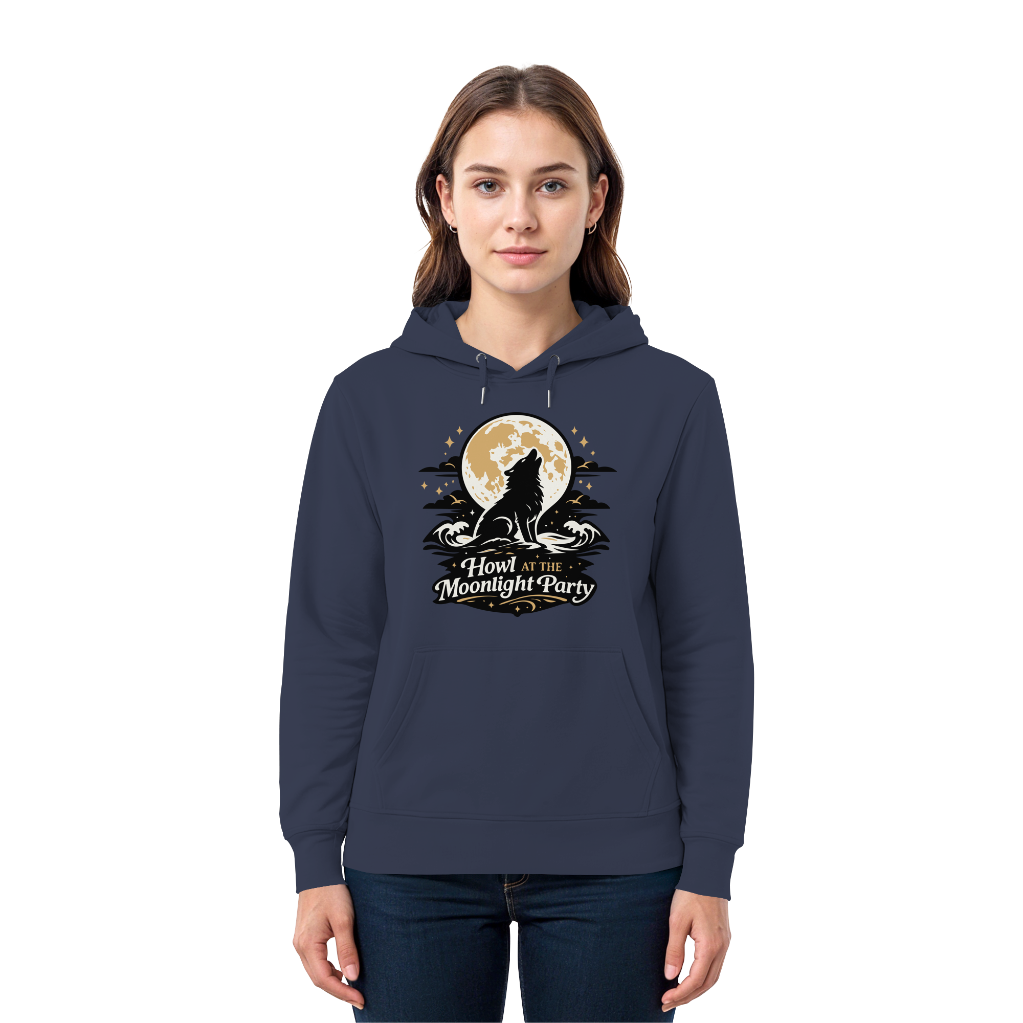 Howl at the Moonlight Party Wolf – Mondheuler Beach - Premium Unisex Hoodie
