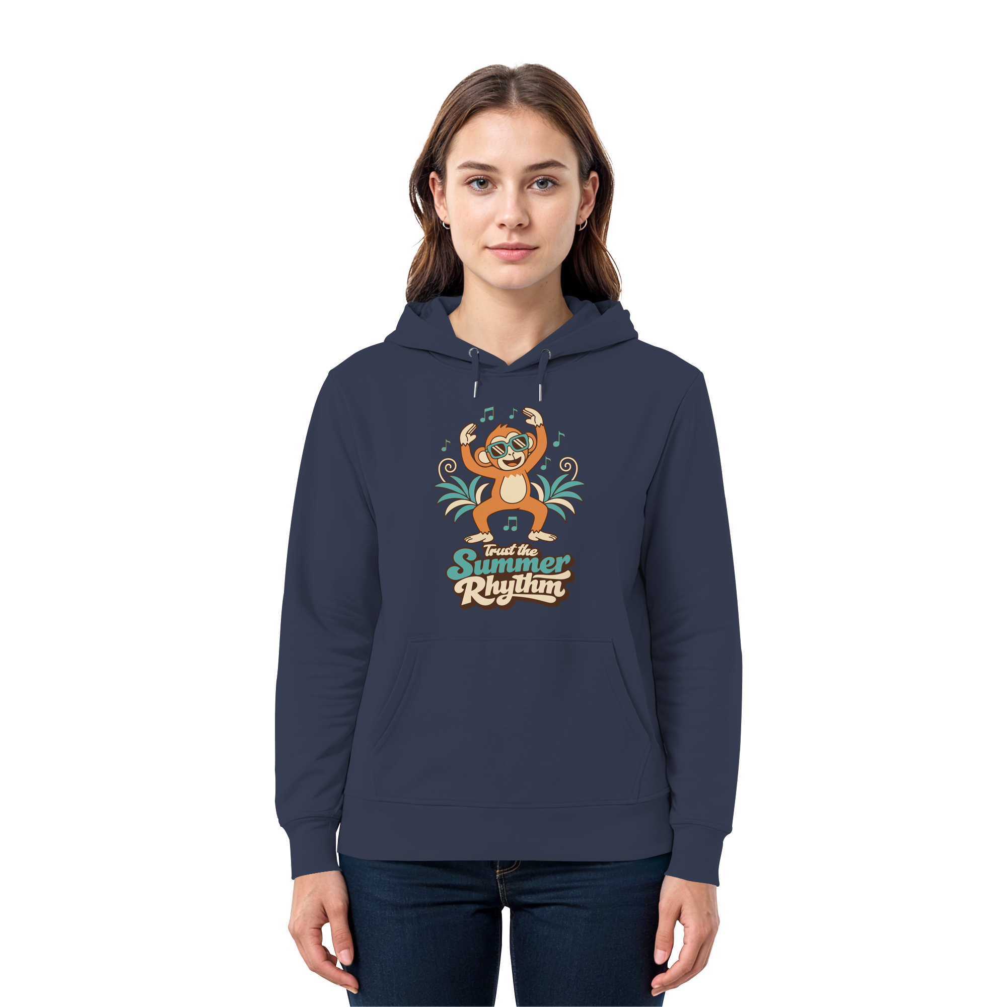 Trust the Summer Rhythm Affe – Tanzender Monkey - Premium Unisex Hoodie