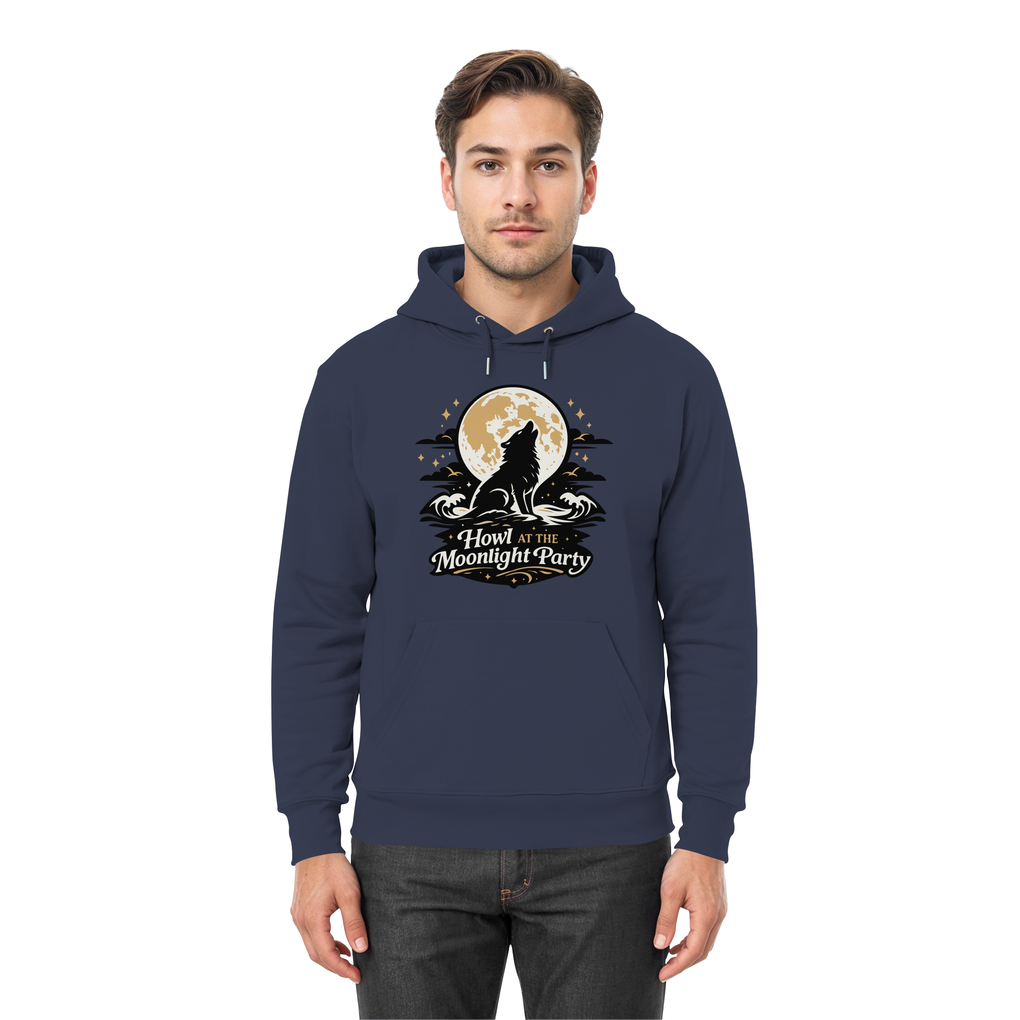 Howl at the Moonlight Party Wolf – Mondheuler Beach - Premium Unisex Hoodie
