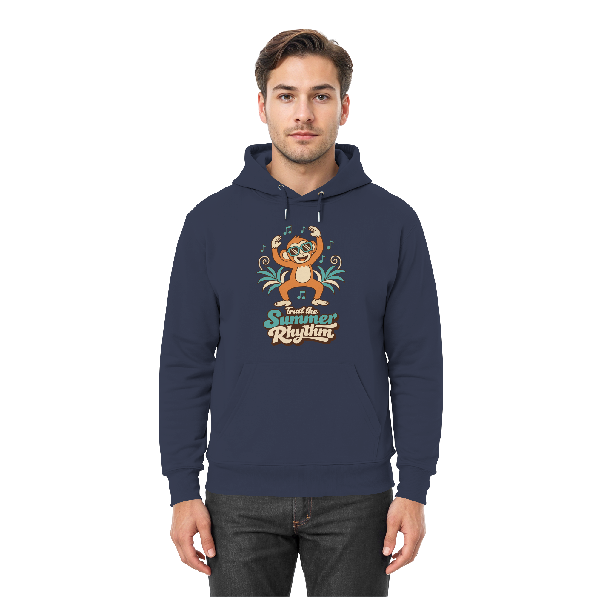 Trust the Summer Rhythm Affe – Tanzender Monkey - Premium Unisex Hoodie
