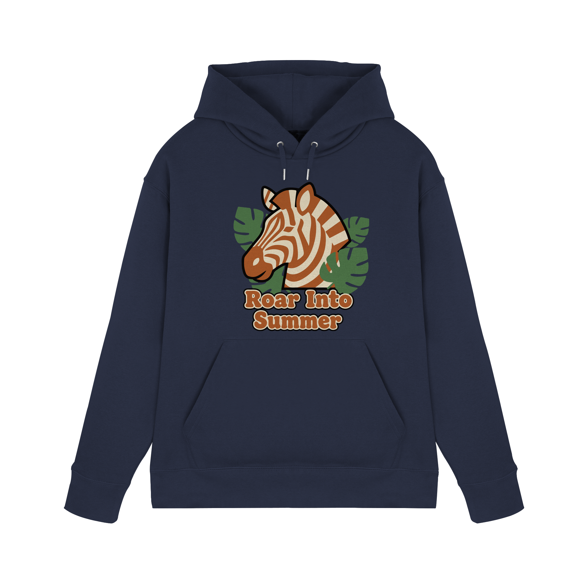 Roar Into Summer Zebra – Tropisches Streifentier - Premium Unisex Hoodie