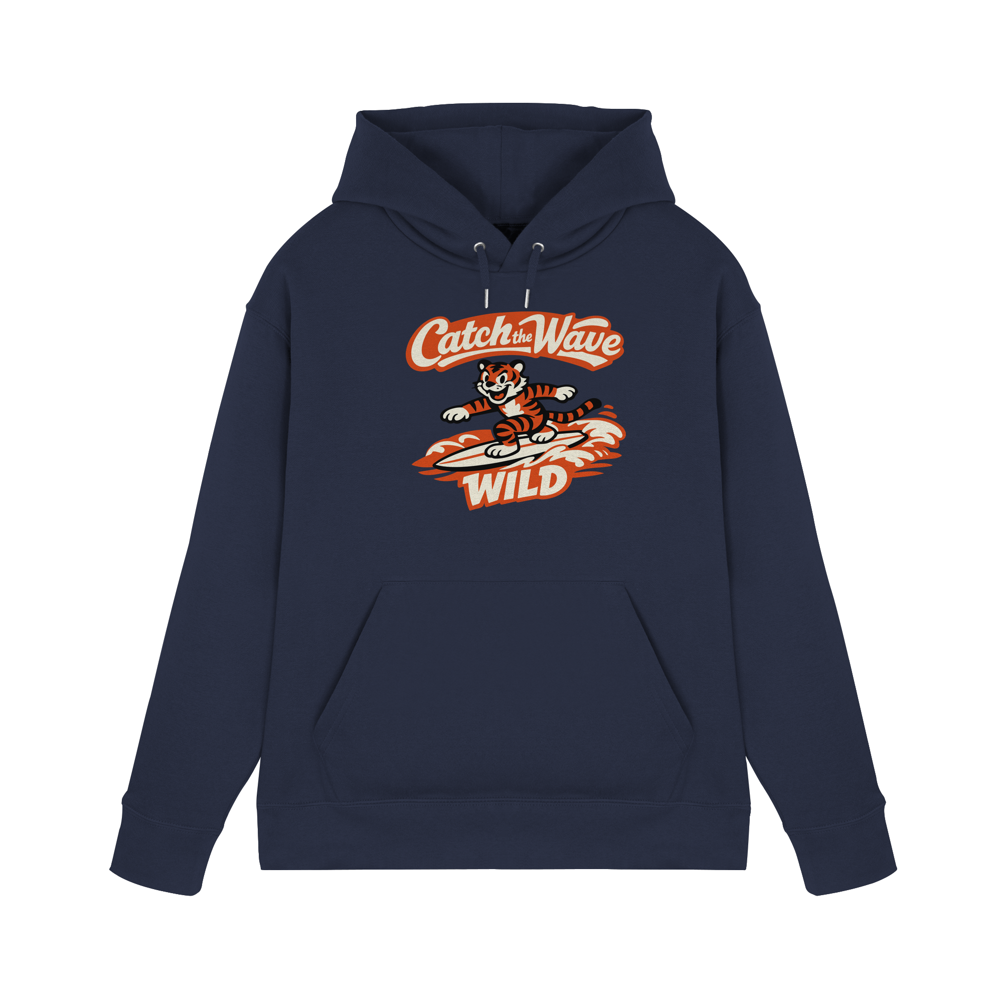 Catch the Wave Tiger – Vintage Surf Wildcat - Premium Unisex Hoodie