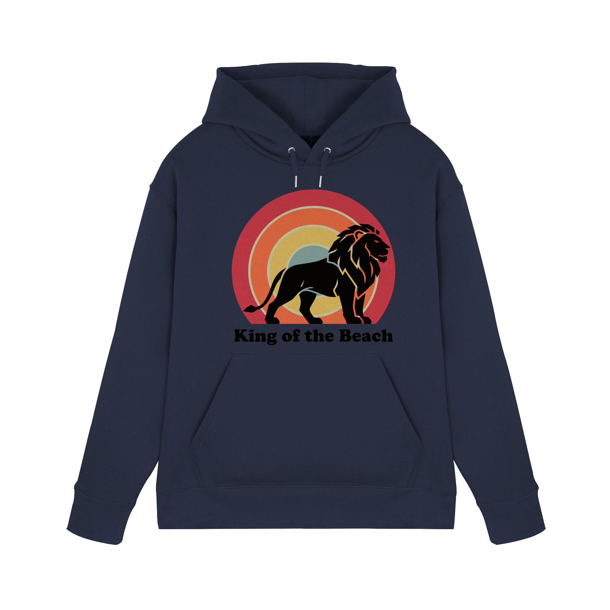 King of the Beach Löwe – Retro Strandkönig - Premium Unisex Hoodie
