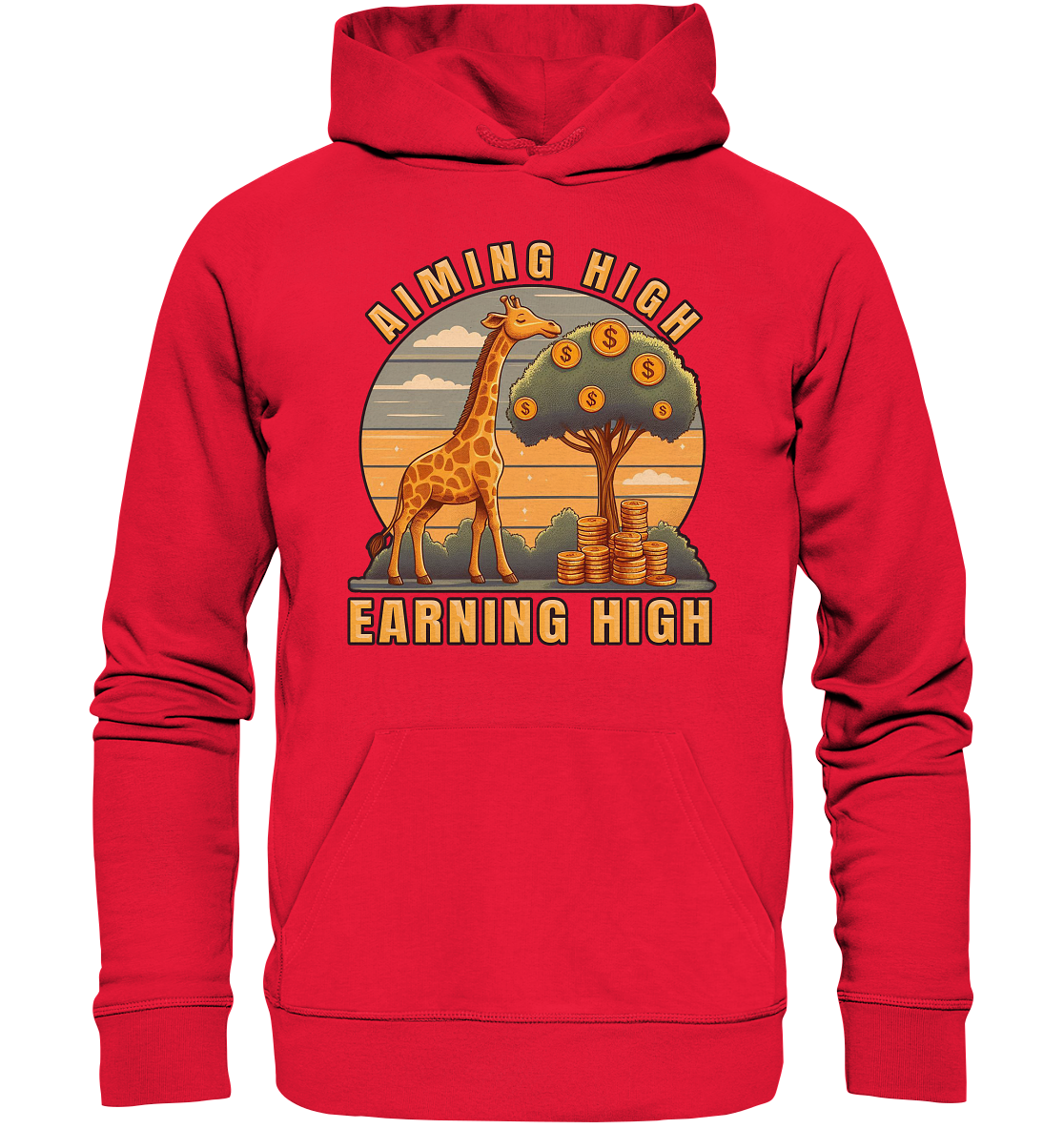 Aiming High Earning High – Giraffe und Geldbaum - Premium Unisex HoodiFaunaFeels OnlineshopAiming High Earning High – Giraffe und Geldbaum - Premium Unisex Hoodie
