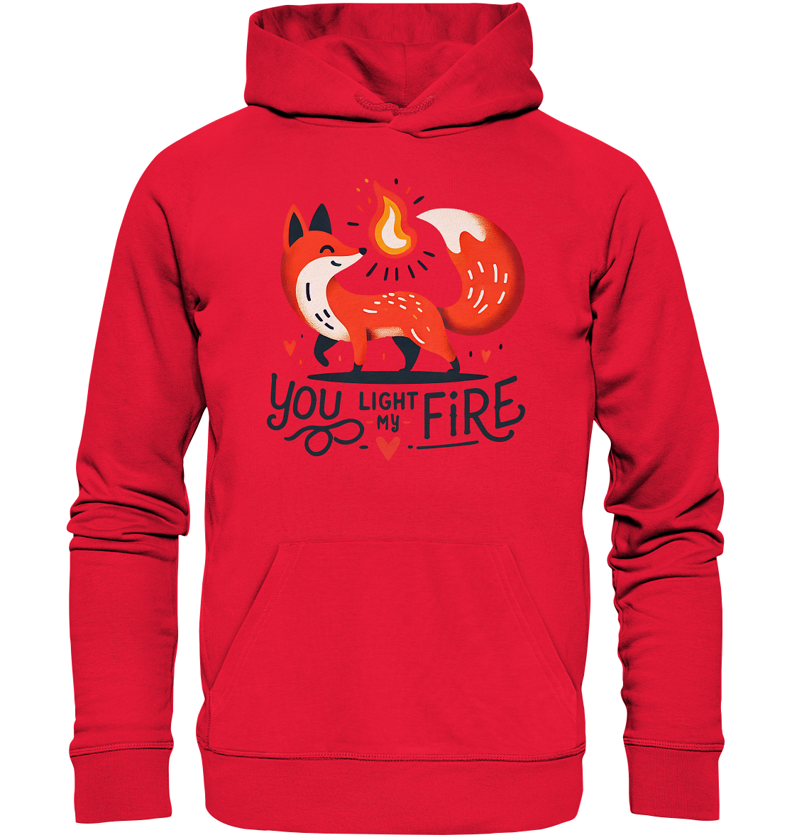 You Light My Fire - Niedlicher Fuchs mit Flamme Valentinsdesign - PremFaunaFeels OnlineshopFire - Niedlicher Fuchs mit Flamme Valentinsdesign - Premium Unisex Hoodie