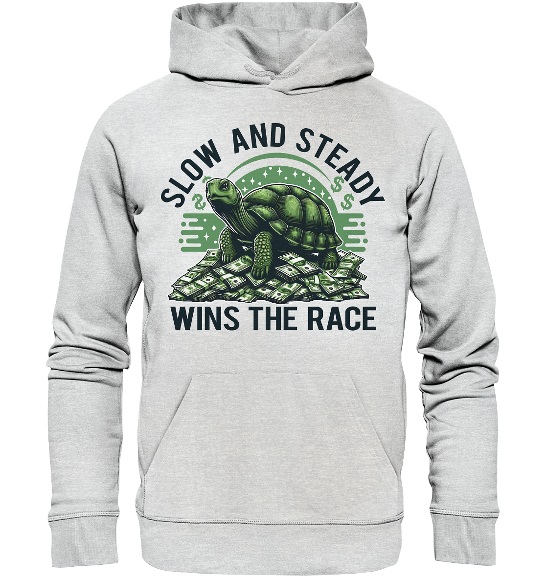 Slow and Steady Wins the Race – Schildkröte auf Geldstapel - Premium UFaunaFeels OnlineshopSteady Wins