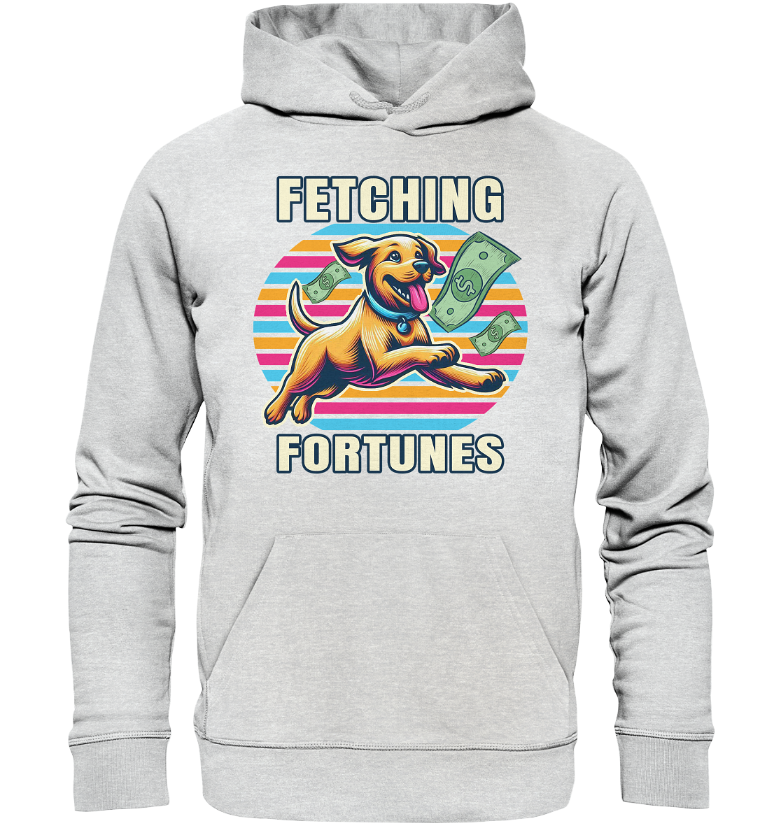 Fetching Fortunes – Fröhlicher Hund jagt Geld Kopie - Premium Unisex HFaunaFeels OnlineshopFetching Fortunes – Fröhlicher Hund jagt Geld Kopie - Premium Unisex Hoodie