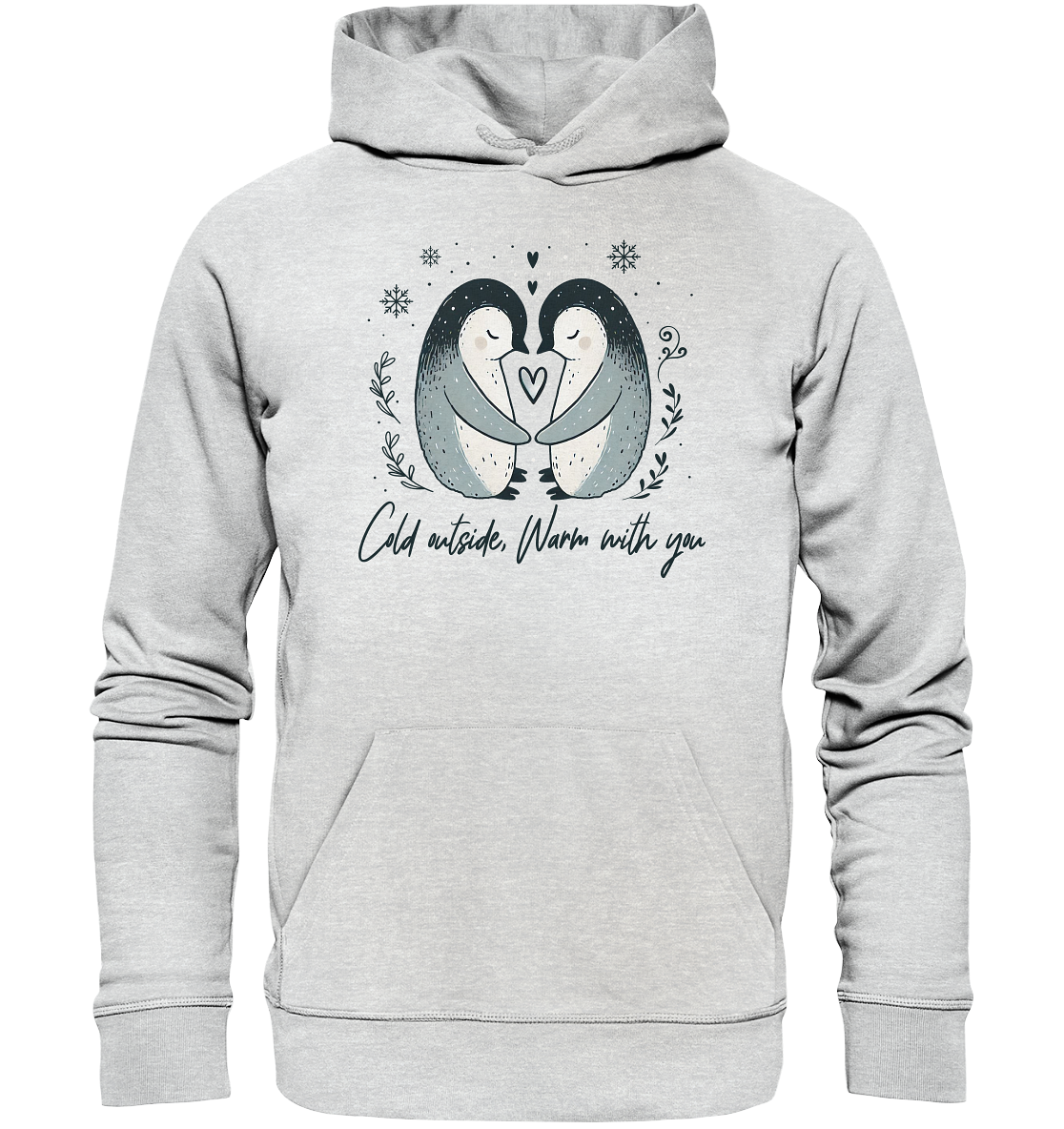 Cold Outside, Warm With You - Verliebtes Pinguin Pärchen - Premium UniFaunaFeels Onlineshopärchen - Premium Unisex Hoodie
