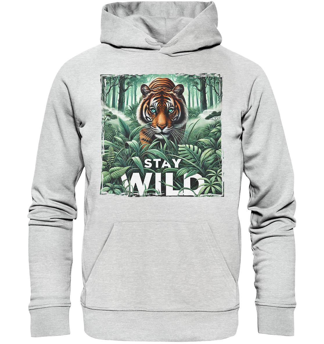 Stay Wild – Tiger im Dschungel - Premium Unisex HoodieFaunaFeels OnlineshopStay Wild – Tiger im Dschungel - Premium Unisex Hoodie