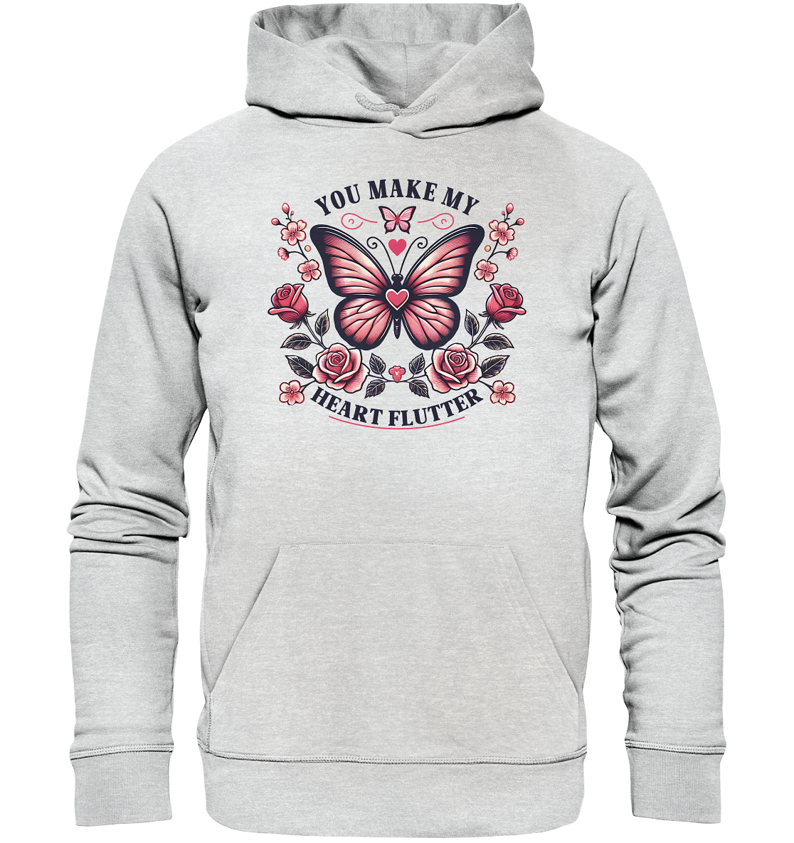 You Make My Heart Flutter - Romantischer Schmetterling mit Rosen - PreFaunaFeels OnlineshopHeart Flutter - Romantischer Schmetterling mit Rosen - Premium Unisex Hoodie