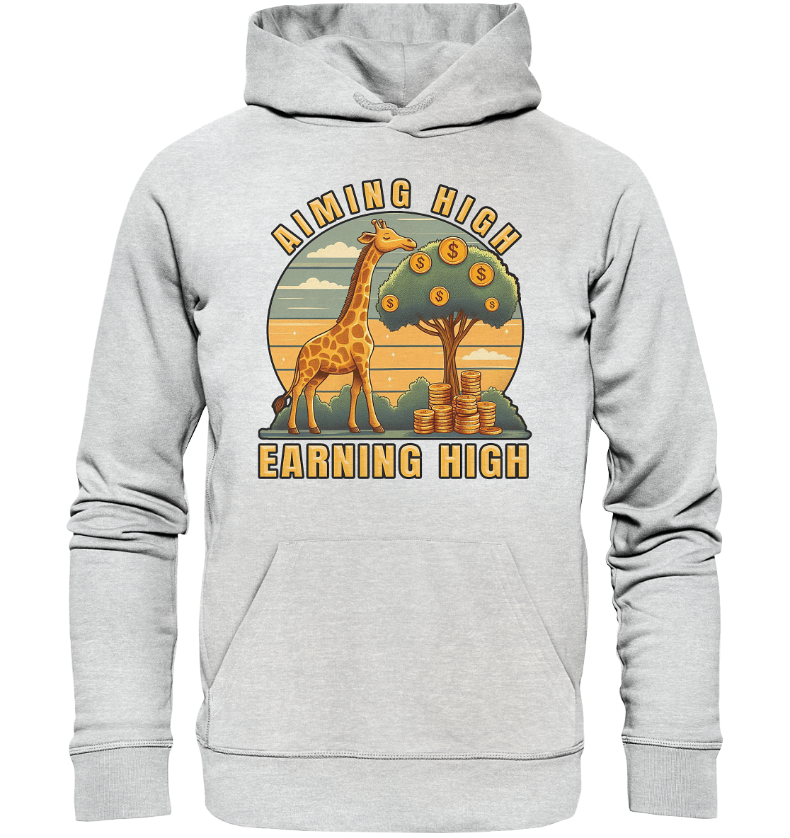 Aiming High Earning High – Giraffe und Geldbaum - Premium Unisex HoodiFaunaFeels OnlineshopAiming High Earning High – Giraffe und Geldbaum - Premium Unisex Hoodie