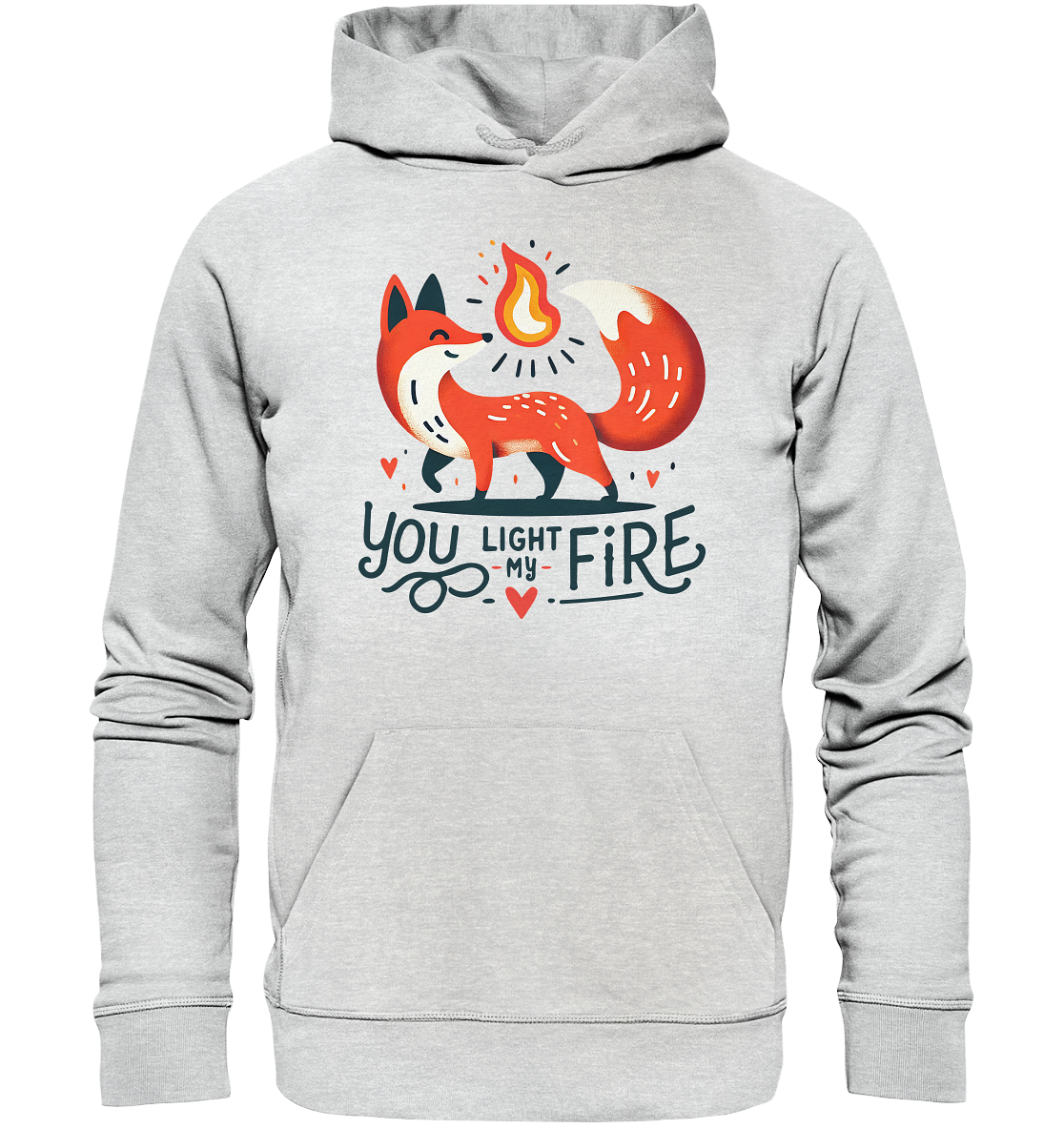 You Light My Fire - Niedlicher Fuchs mit Flamme Valentinsdesign - PremFaunaFeels OnlineshopFire - Niedlicher Fuchs mit Flamme Valentinsdesign - Premium Unisex Hoodie