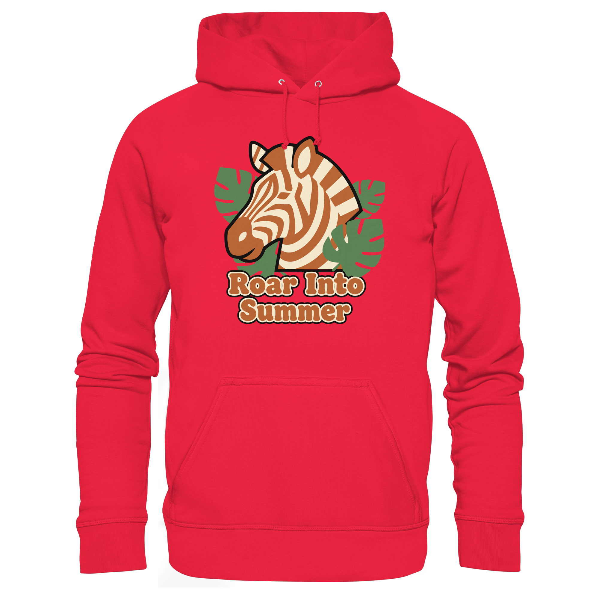 Roar Into Summer Zebra – Tropisches Streifentier - Premium Unisex Hoodie