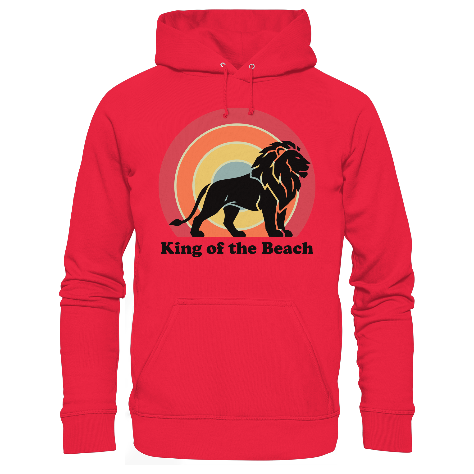 King of the Beach Löwe – Retro Strandkönig - Premium Unisex Hoodie