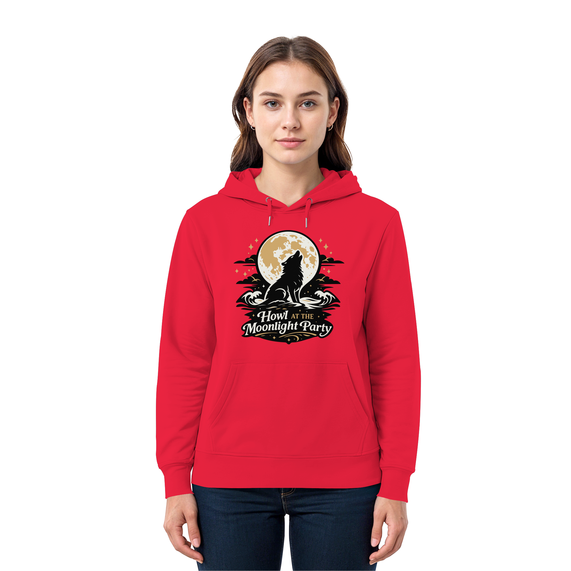 Howl at the Moonlight Party Wolf – Mondheuler Beach - Premium Unisex Hoodie