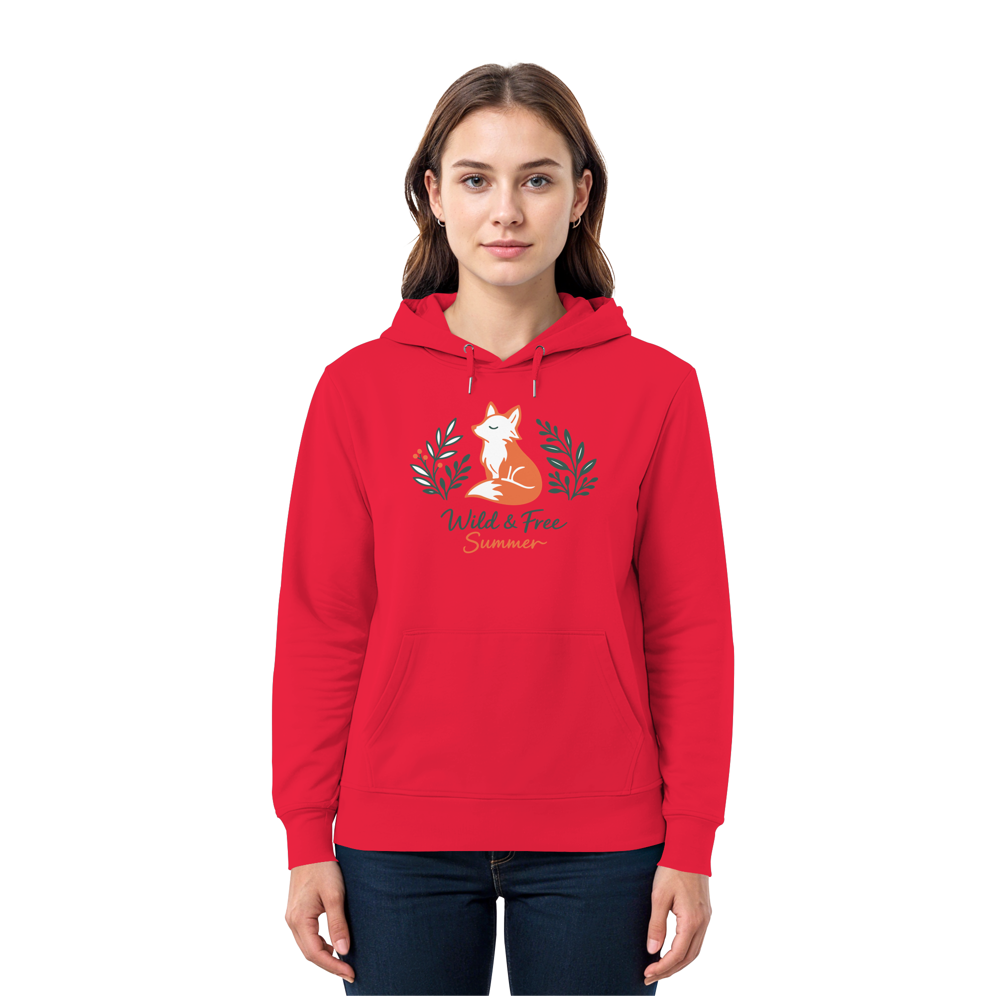 Wild & Free Summer Fuchs – Freiheitsmotiv - Premium Unisex Hoodie