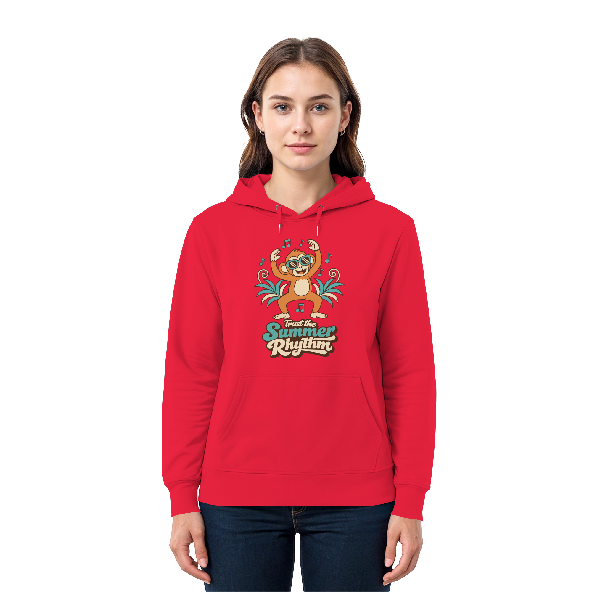 Trust the Summer Rhythm Affe – Tanzender Monkey - Premium Unisex Hoodie