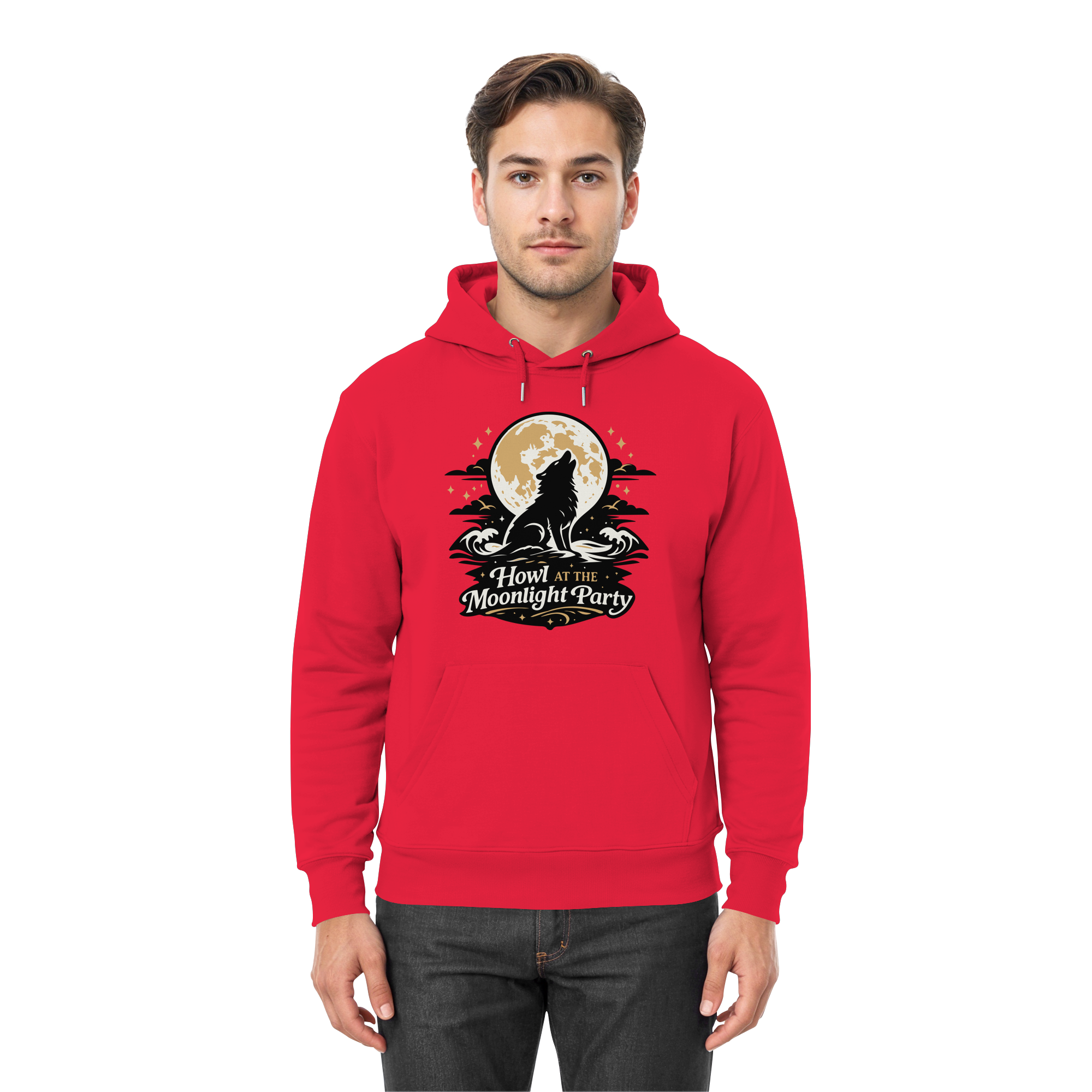 Howl at the Moonlight Party Wolf – Mondheuler Beach - Premium Unisex Hoodie