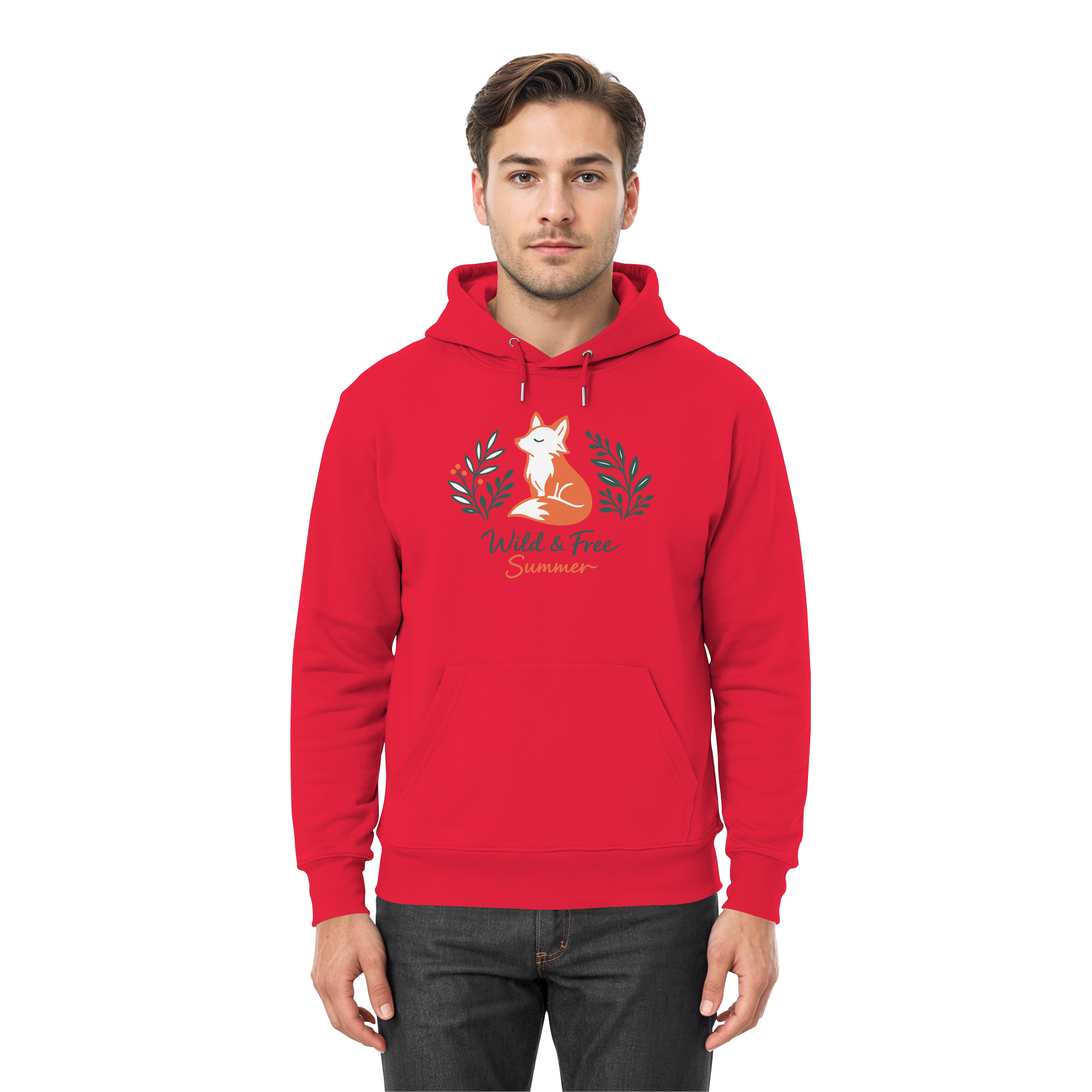 Wild & Free Summer Fuchs – Freiheitsmotiv - Premium Unisex Hoodie