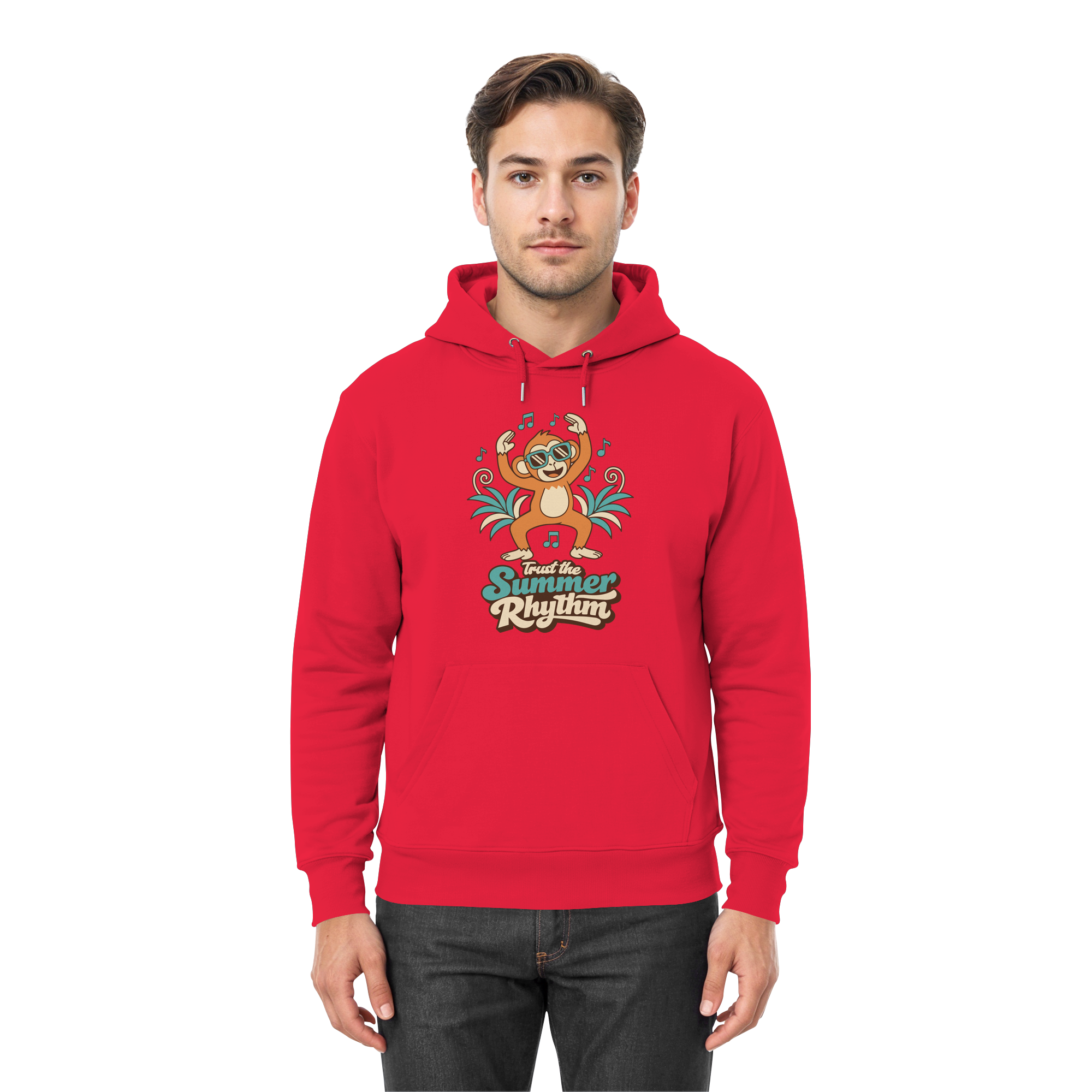 Trust the Summer Rhythm Affe – Tanzender Monkey - Premium Unisex Hoodie