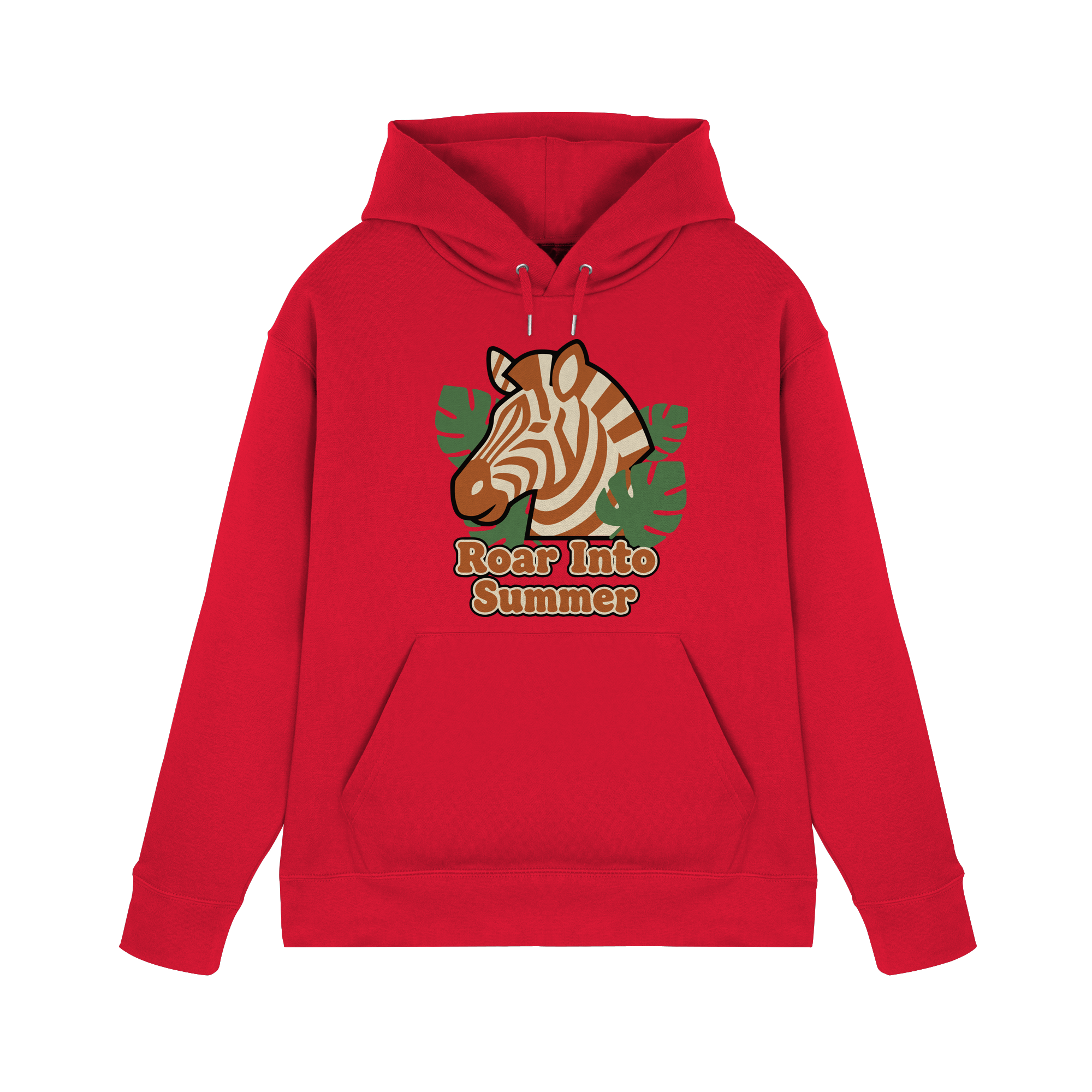 Roar Into Summer Zebra – Tropisches Streifentier - Premium Unisex Hoodie