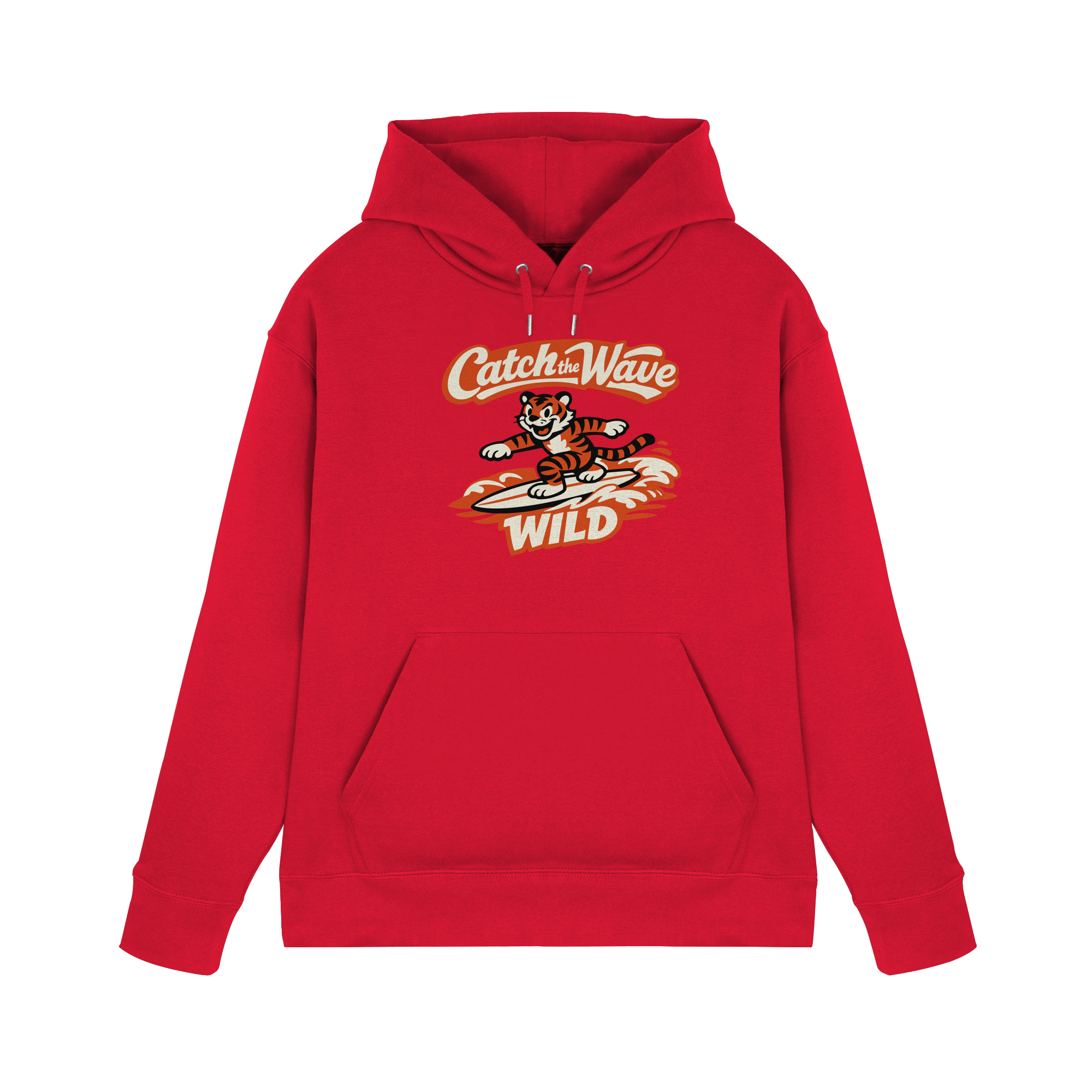 Catch the Wave Tiger – Vintage Surf Wildcat - Premium Unisex Hoodie