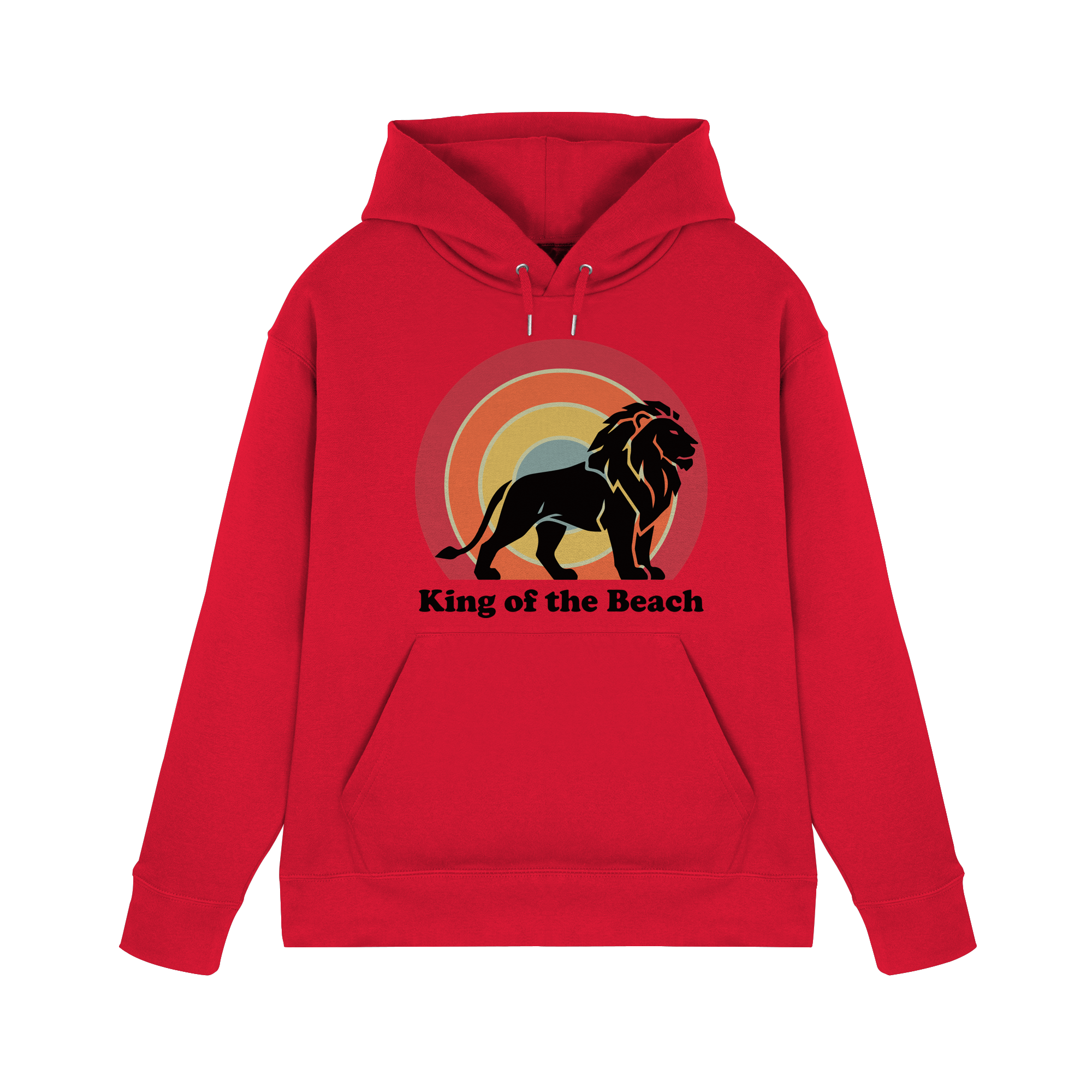 King of the Beach Löwe – Retro Strandkönig - Premium Unisex Hoodie