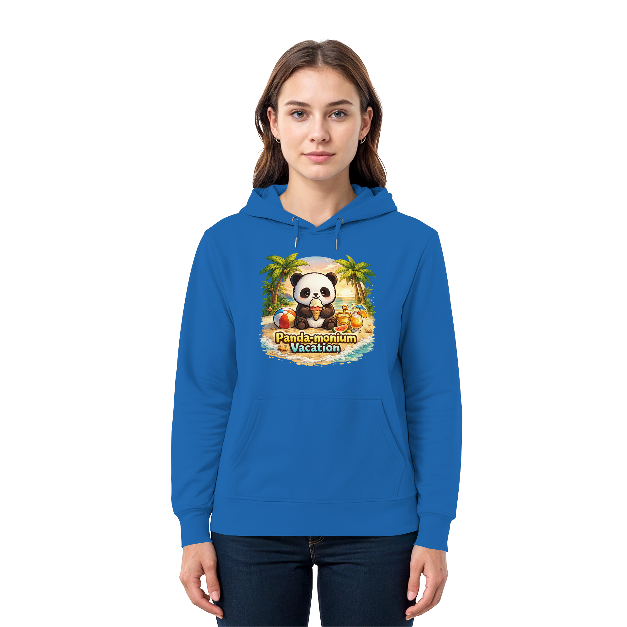 Panda-monium Vacation – Chilliger Strand Panda - Premium Unisex Hoodie