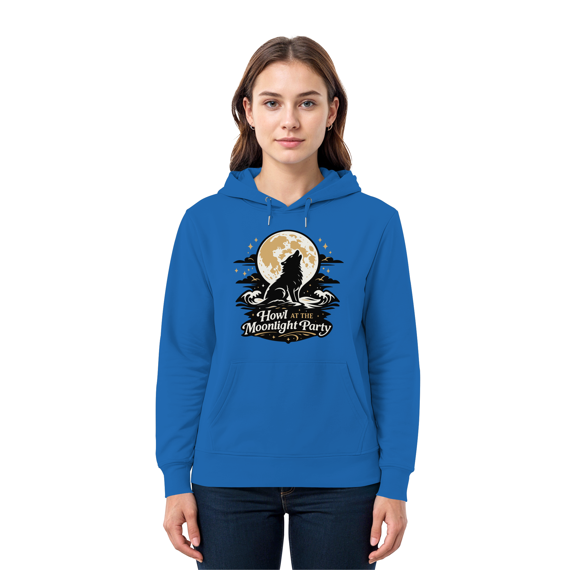 Howl at the Moonlight Party Wolf – Mondheuler Beach - Premium Unisex Hoodie