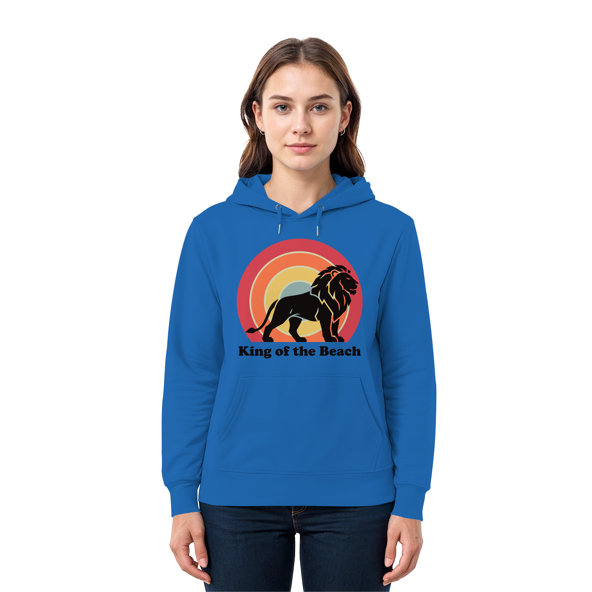 King of the Beach Löwe – Retro Strandkönig - Premium Unisex Hoodie