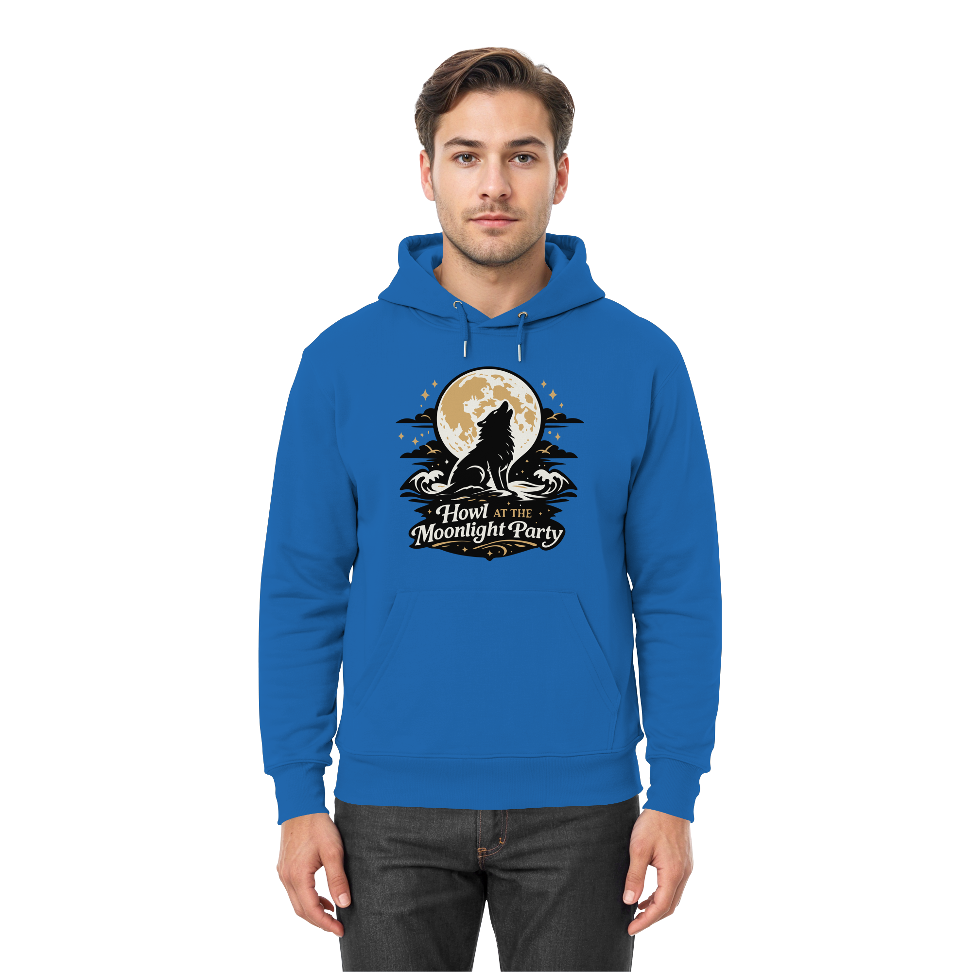 Howl at the Moonlight Party Wolf – Mondheuler Beach - Premium Unisex Hoodie