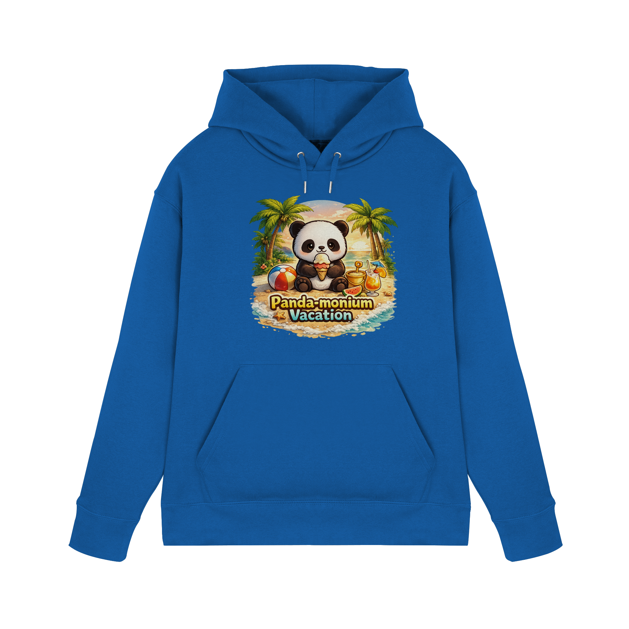 Panda-monium Vacation – Chilliger Strand Panda - Premium Unisex Hoodie