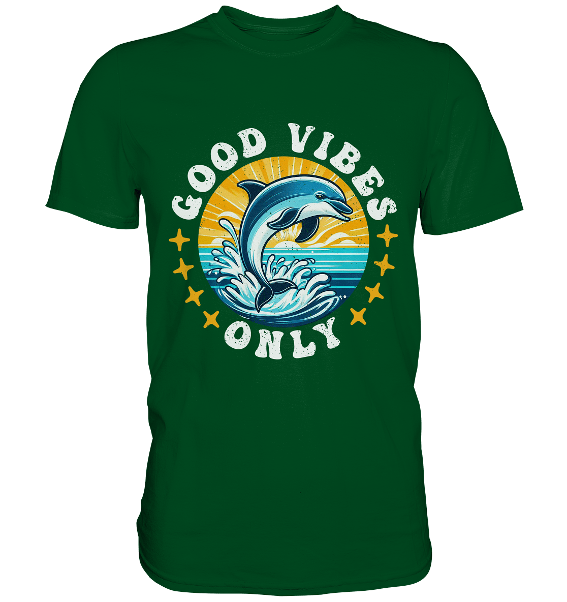 Good Vibes Only – Fröhlicher Delfin - Premium Shirt - FaunaFeels Onlineshop Unisex - Shirts