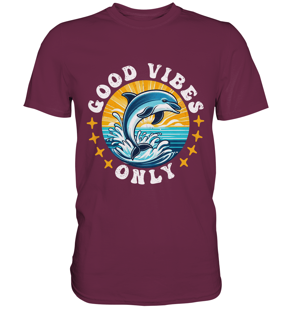 Good Vibes Only – Fröhlicher Delfin - Premium Shirt - FaunaFeels Onlineshop Unisex - Shirts